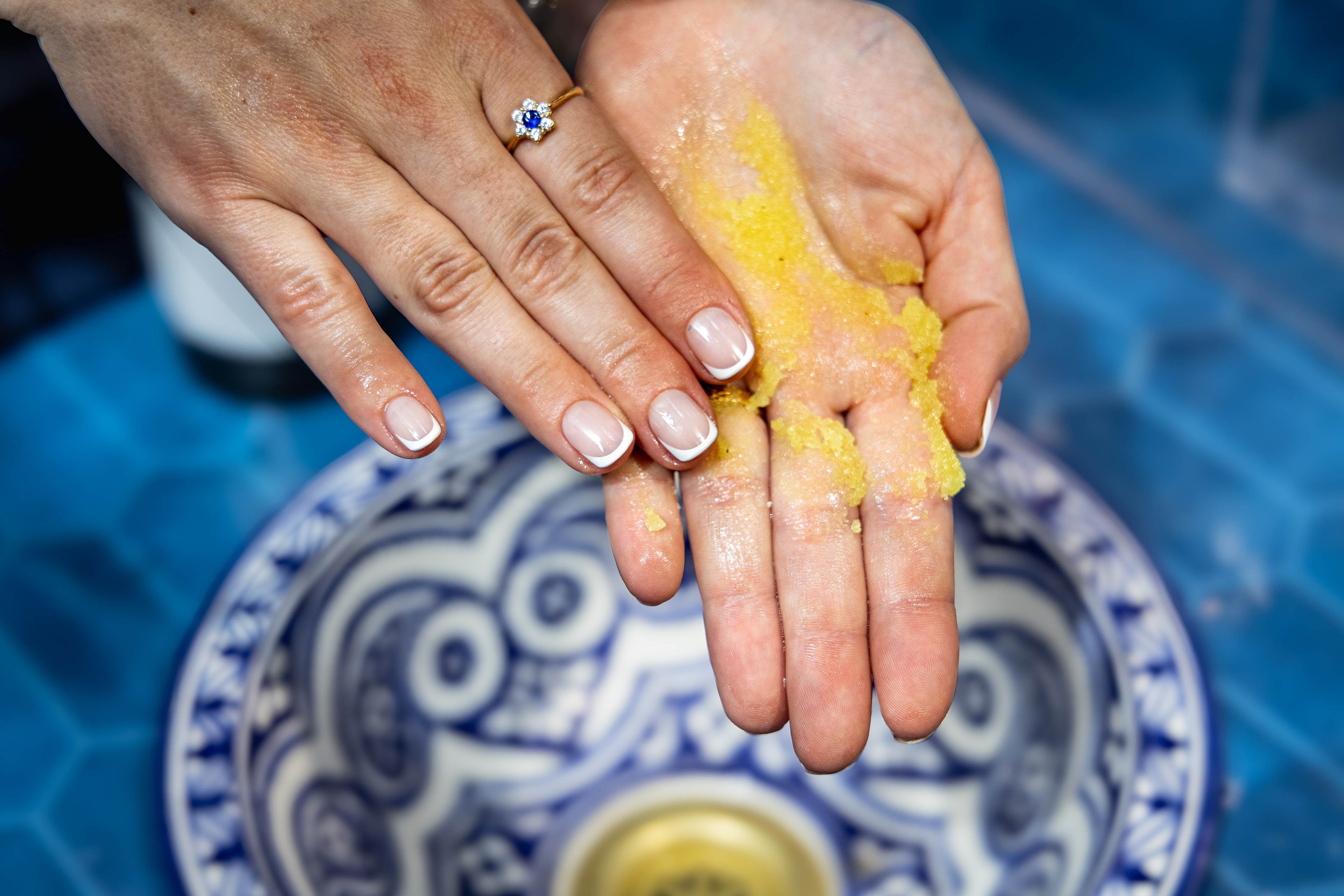 Locally made hand and body scrub product photography