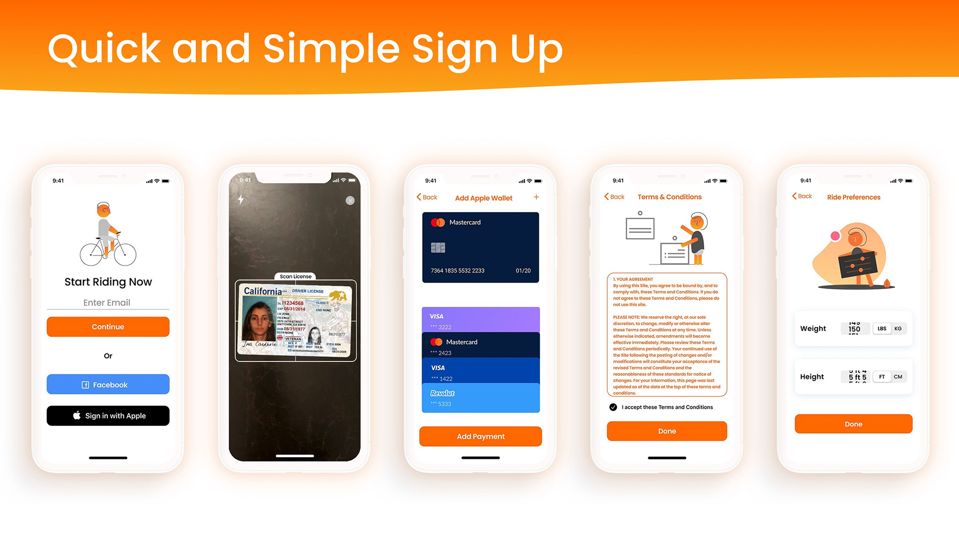 RideSafe allows a quick and simple sign-up process for users. Users just have to scan their id, set up their payment, and review terms and conditions. It also allows users to set up their ride preferences for contactless seat adjustments. The great part of this setup is they can always review or change them later in account settings.
