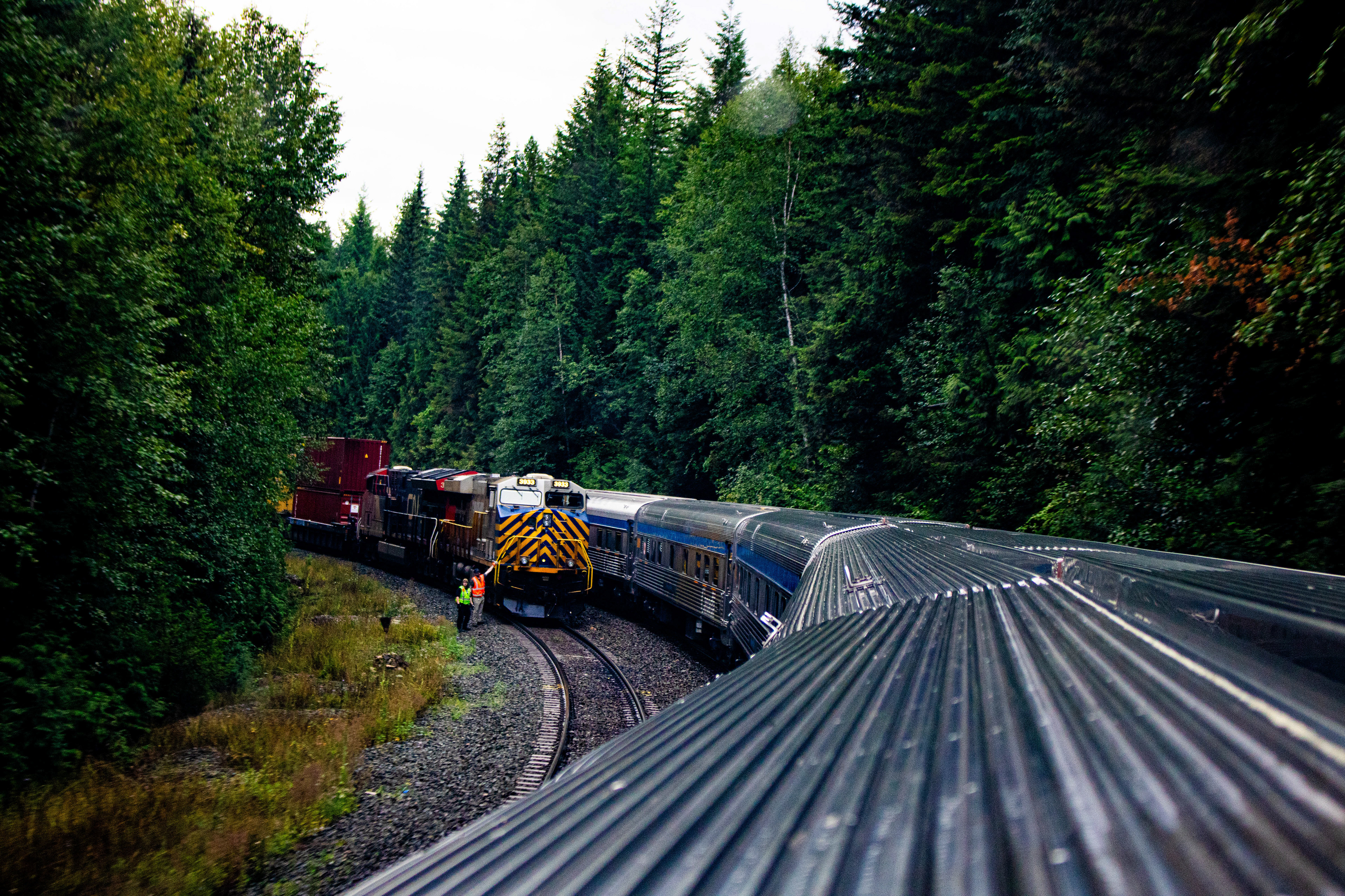 Train Crew Waiting for VIA Rail's "The Canadian" to pass