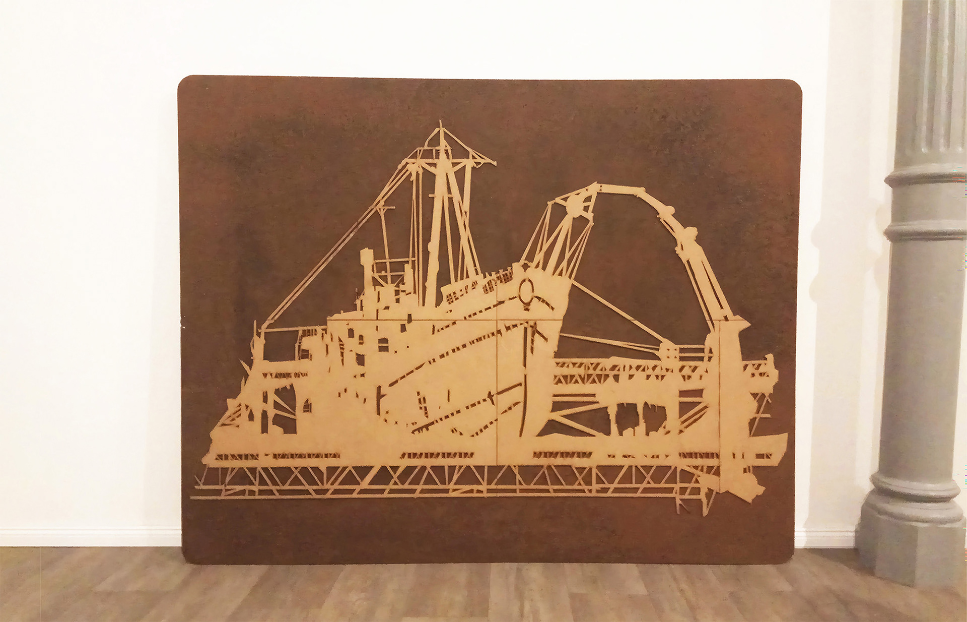 Nord | 2018 | metal, wood, laser cutting | 90x120x2 cm