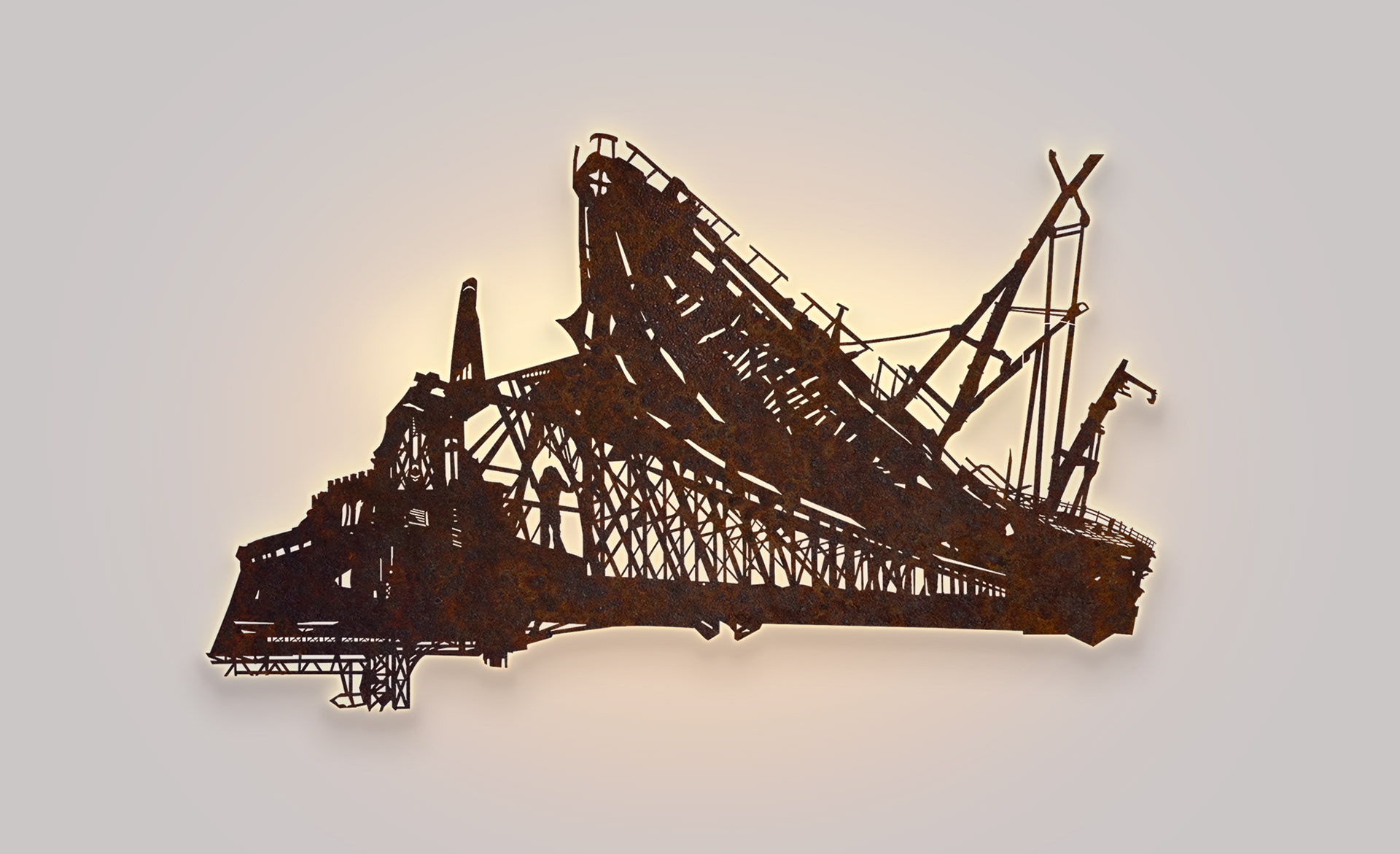 Whale | 2017 | metal, laser cutting, LED lights | 74x45cm