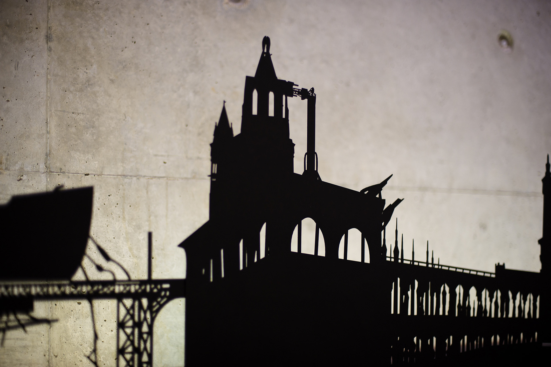 Untitled | Detail | 2010 | laser cutting, metal, LED lights | 420x50 cm | Photography: youval Hai