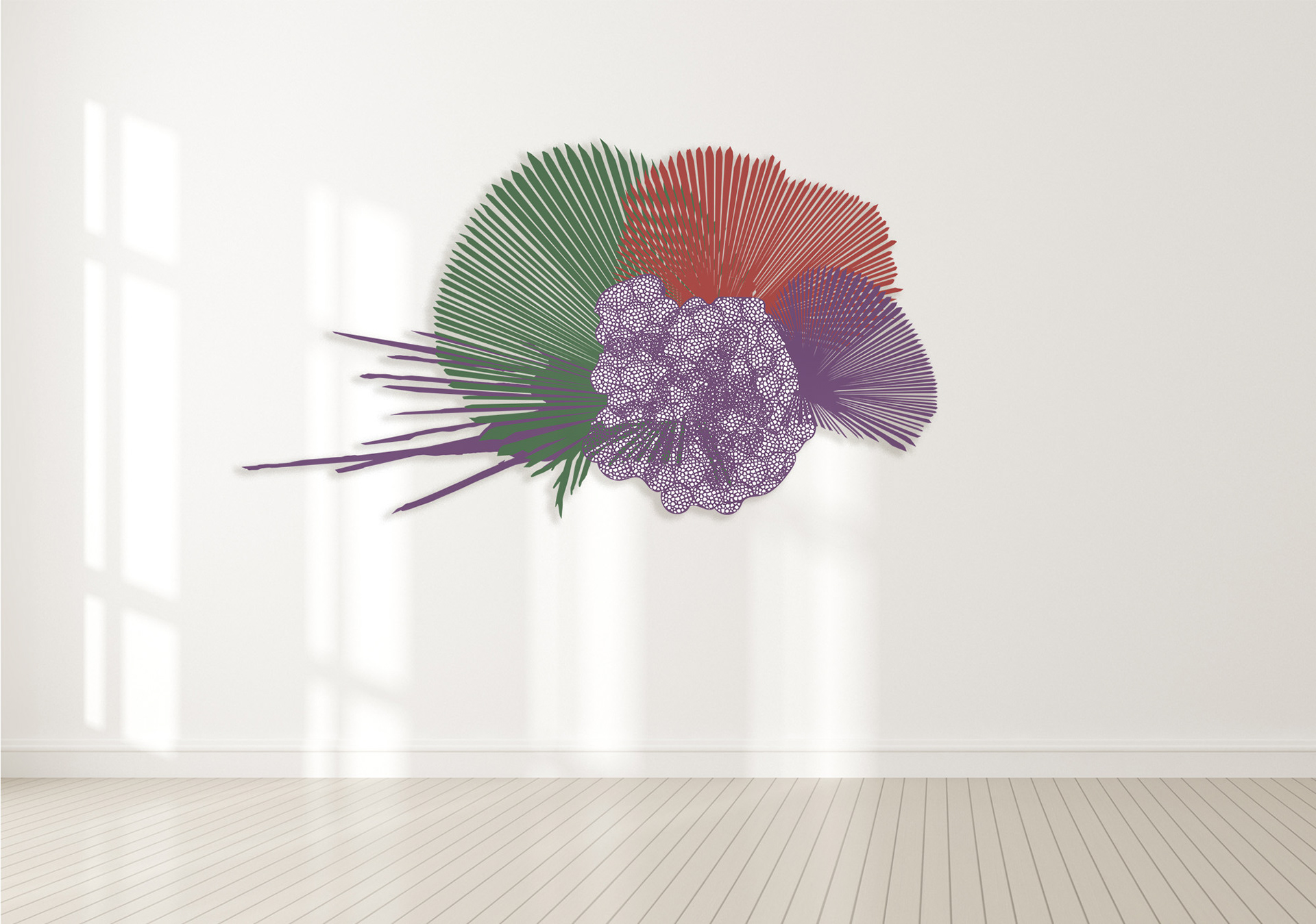 Immersed | 2025 | metal, laser cutting, powder coating paint, | 180x140 cm