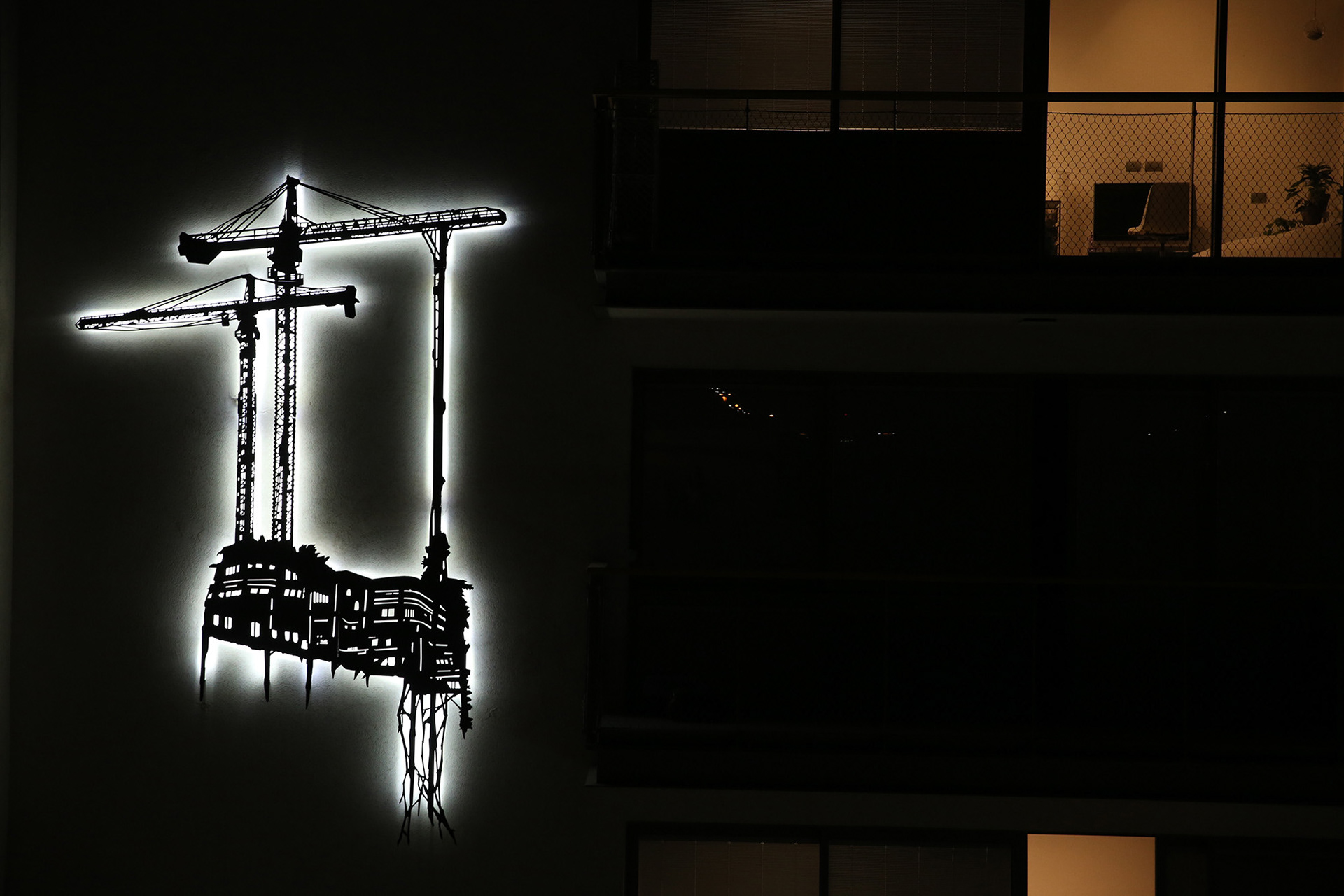 Chlenov Street Project | 2017 | Metal, LED lighting, industrial paints | 5X3m