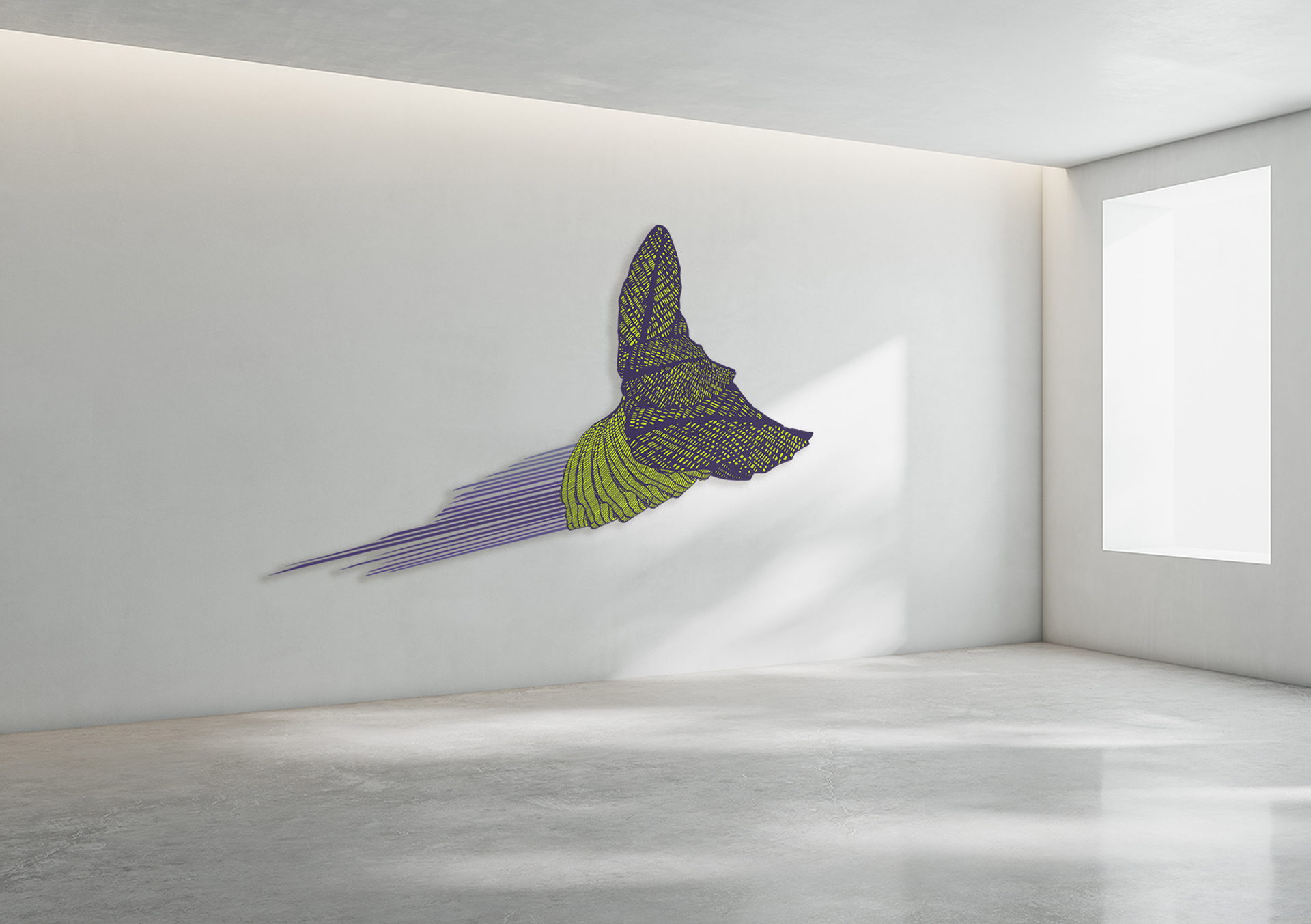 Meteor | 2025 | metal, laser cutting, powder coating paint, | 180x90 cm