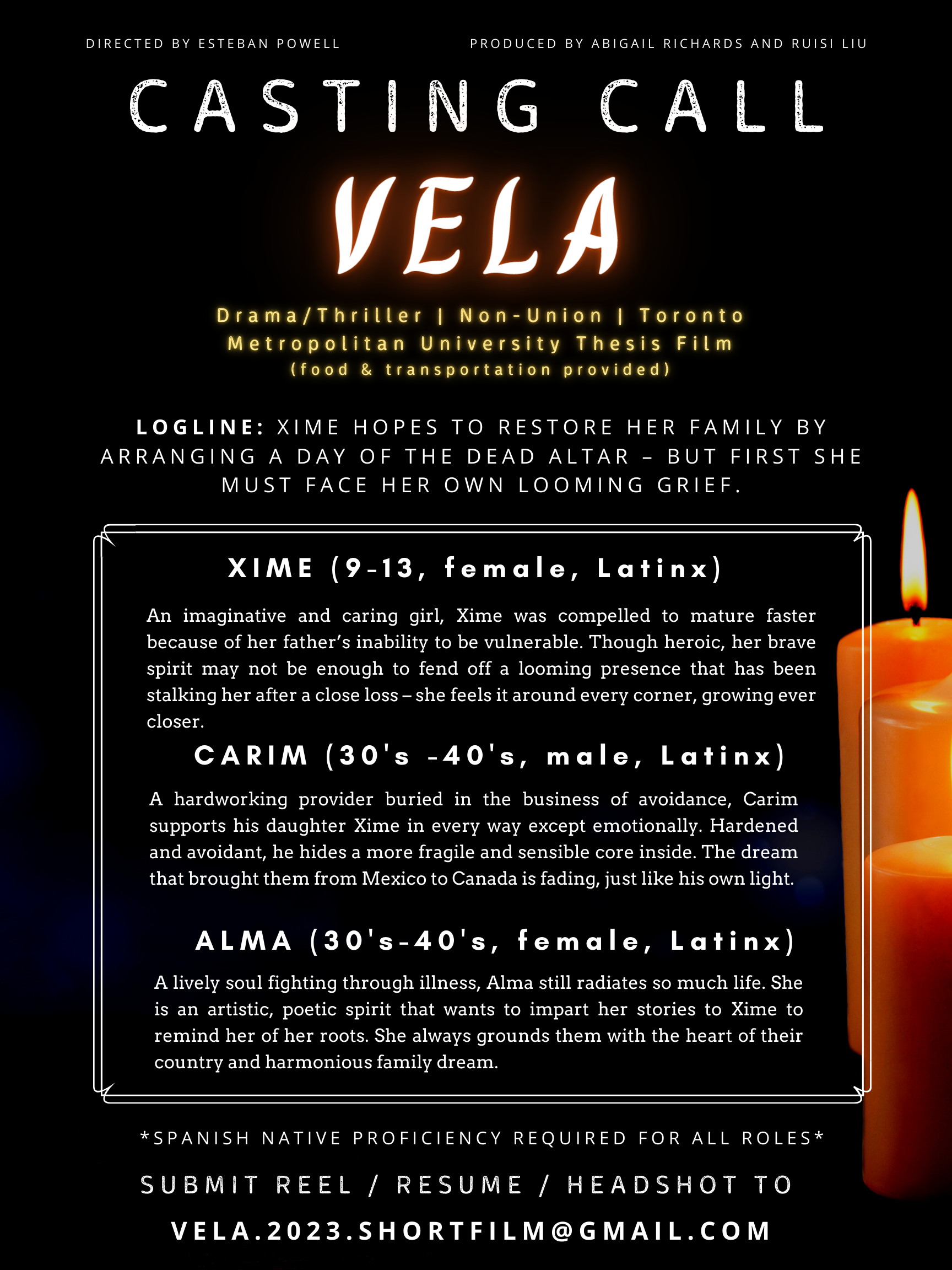 Vela Film - Casting Call Poster