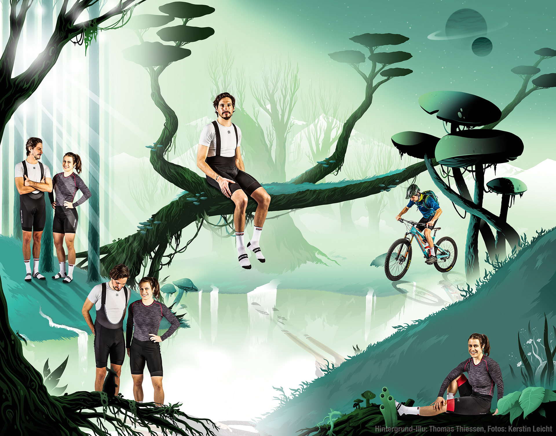 Composing für BIKE – Illu:Thomas Thiessen, Fotos: Kerstin Leicht