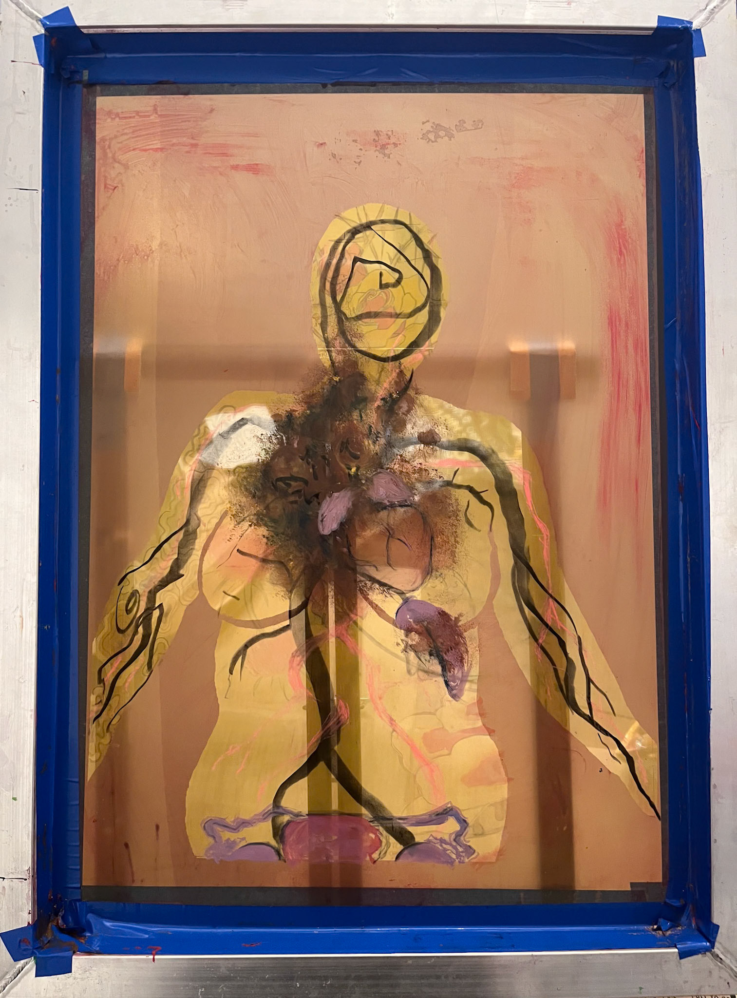 "System Malfunction" mono-serigraph in progress.