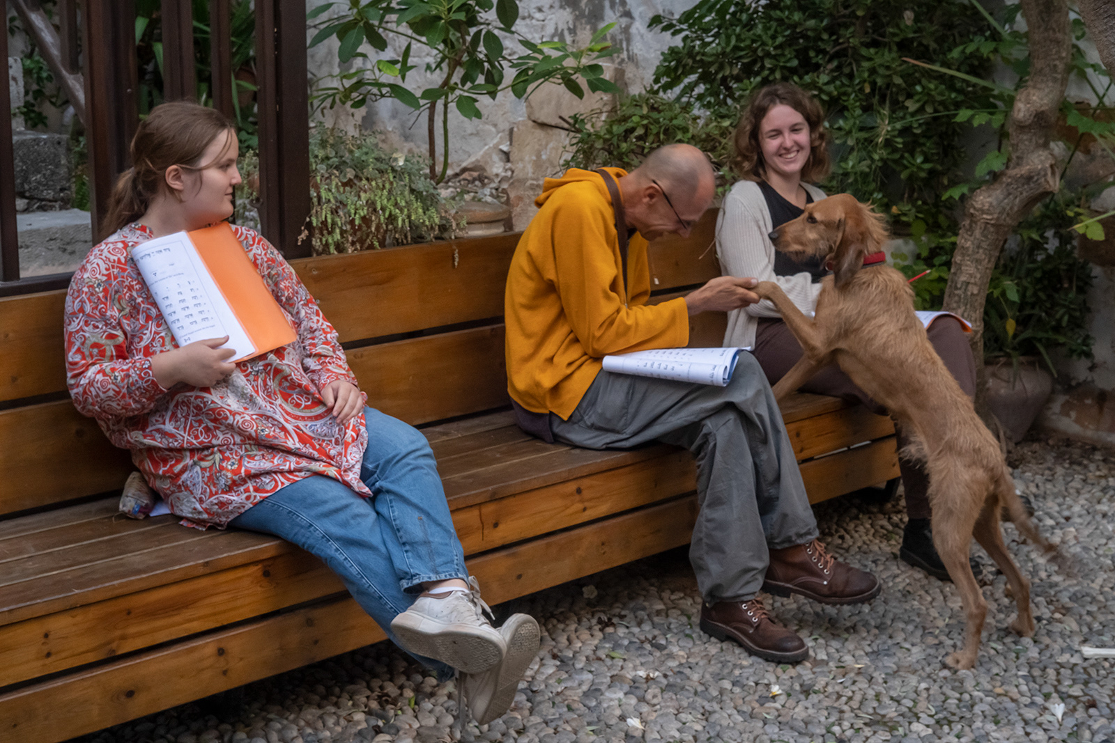 Jason Francisco / Volunteers at Etz Hayyim taking a break from their studies