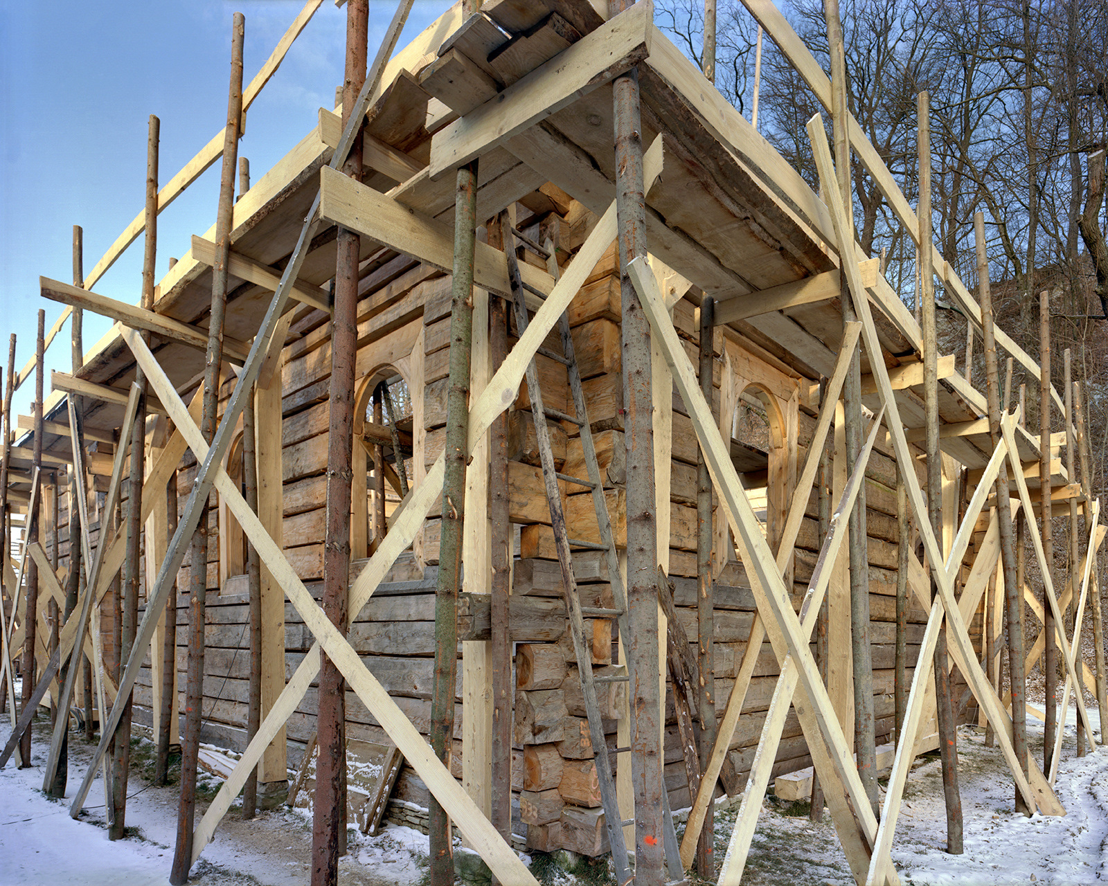 Reconstruction of a wooden synagogue, Sanok