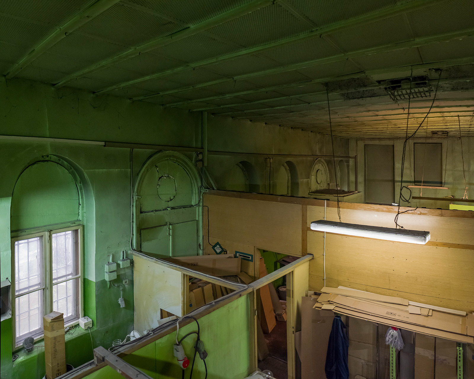 Interior of a courtyard synagogue, now a glass workshop, Kazimierz, Kraków