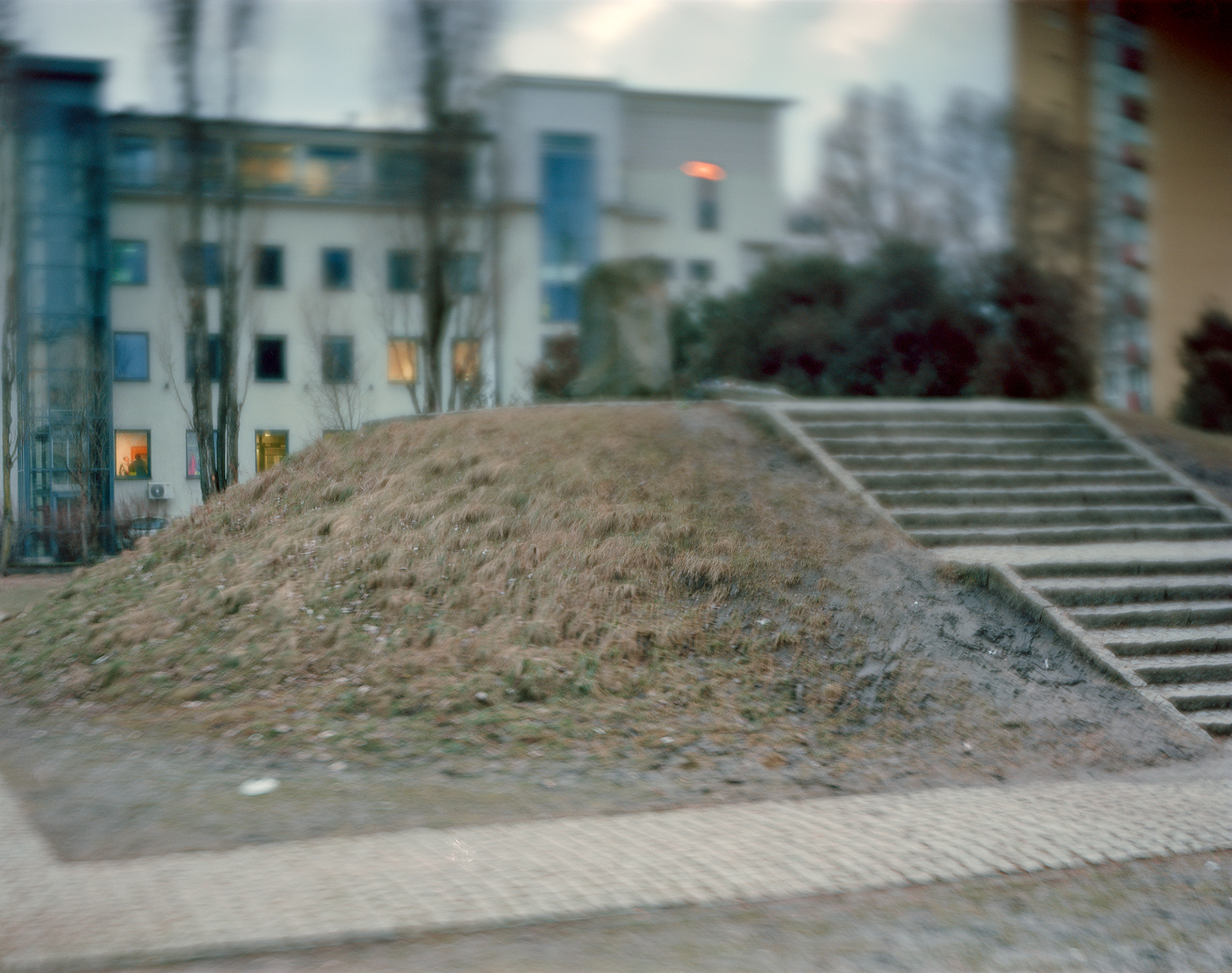 Warsaw, Poland, 2018 / The burial mound above the former site of 18 Miła St., headquarters of the Jewish resistance in the Warsaw Ghetto and site of the Ghetto Uprising’s last stand in 1943.