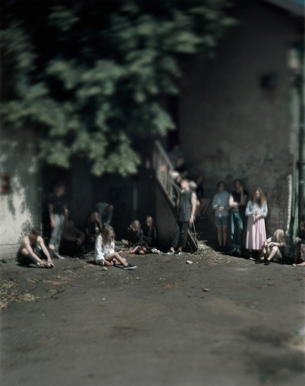 Vilnius, Lithuania, 2018 / Dramatic performance of the diary of Yitzhok Rudashevsky in what was once the courtyard of the Vilna Ghetto library, the cultural center of the ghetto.