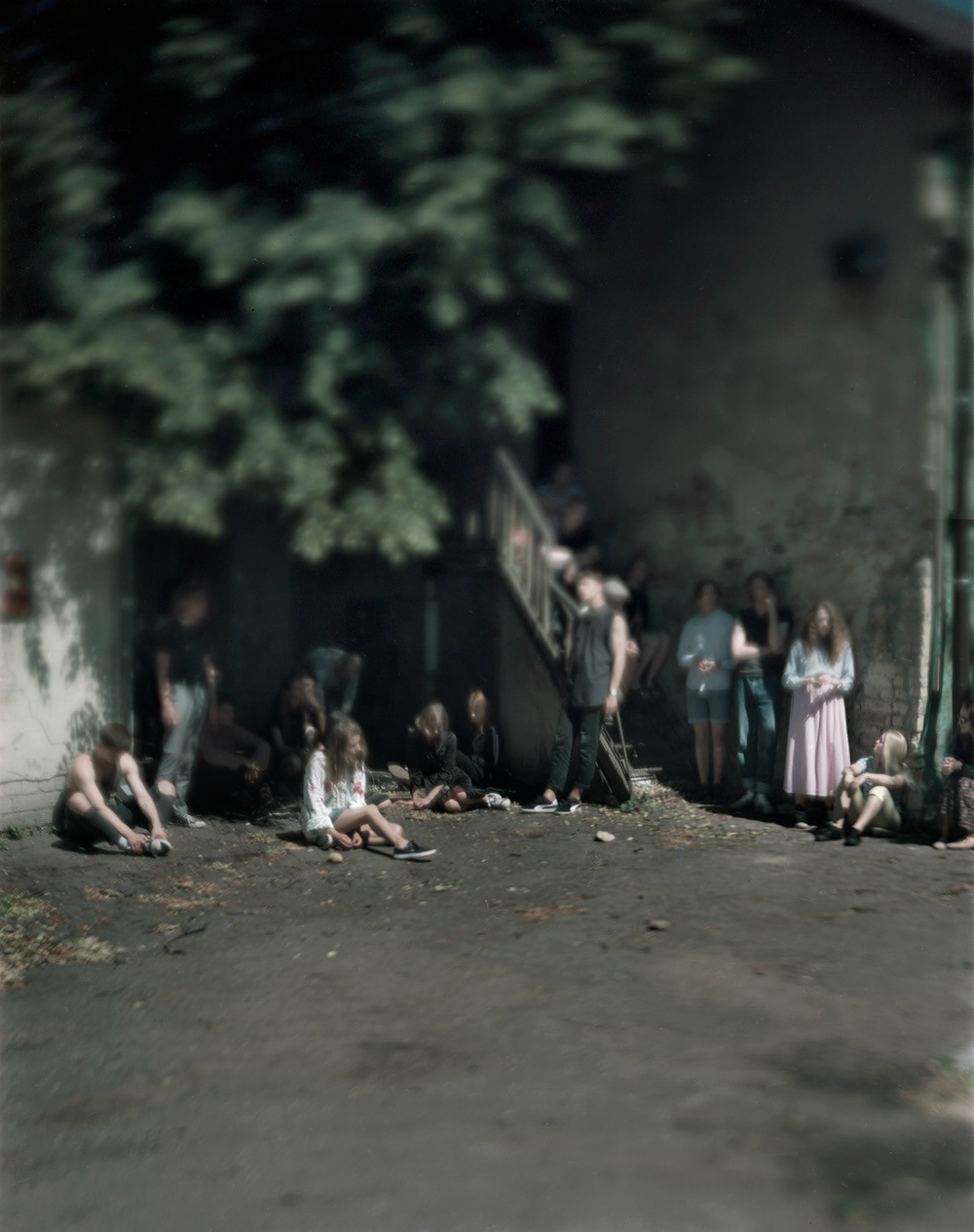 Vilnius, Lithuania, 2018 / Dramatic performance of the diary of Yitzhok Rudashevsky in what was once the courtyard of the Vilna Ghetto library, the cultural center of the ghetto.