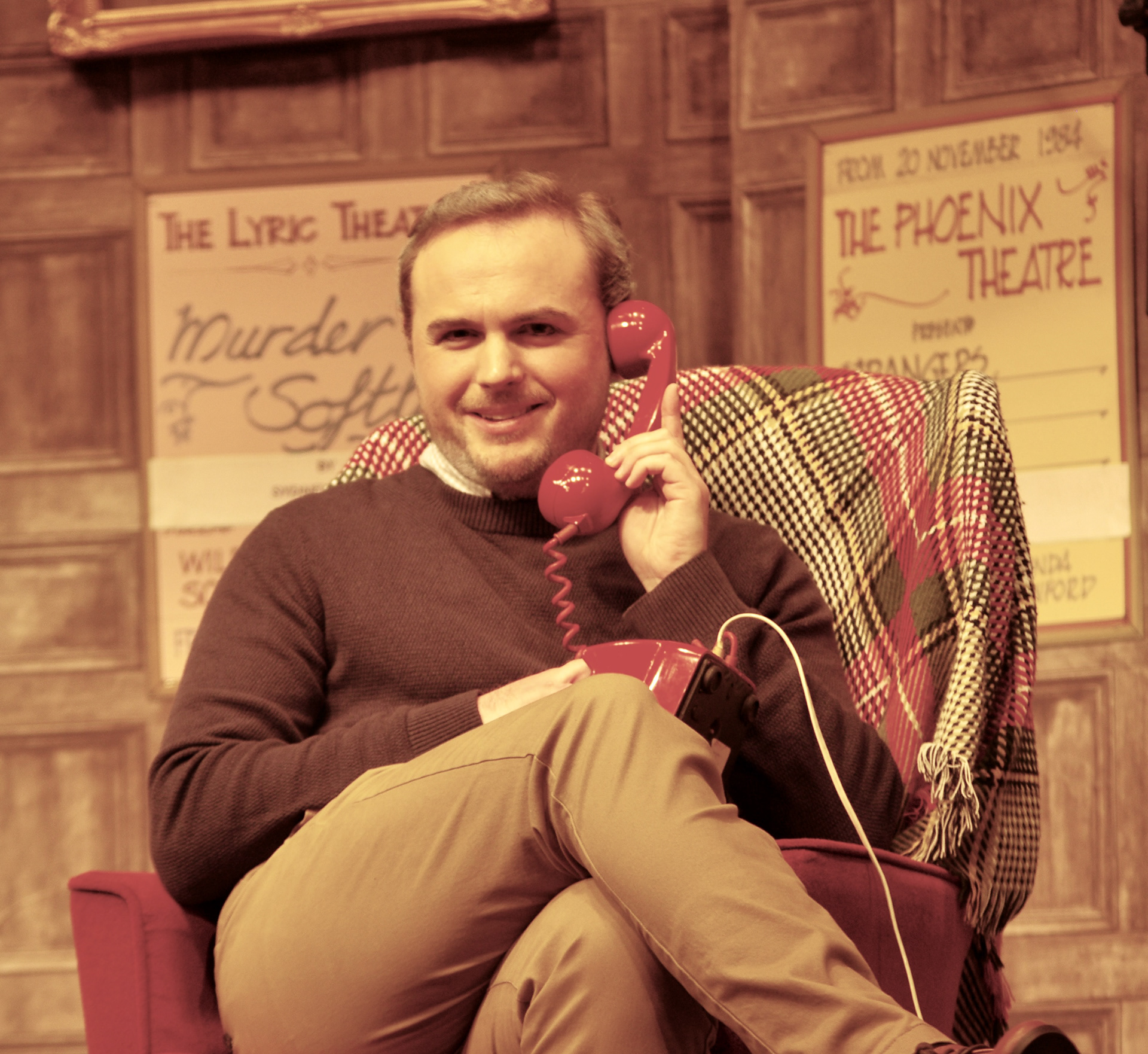 Andrew Lamb as Sydney Bruhl in Deathtrap