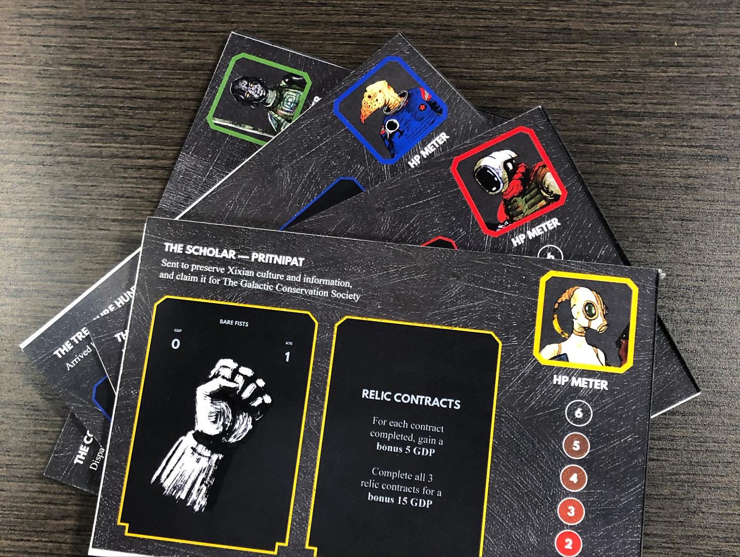 View of player cards