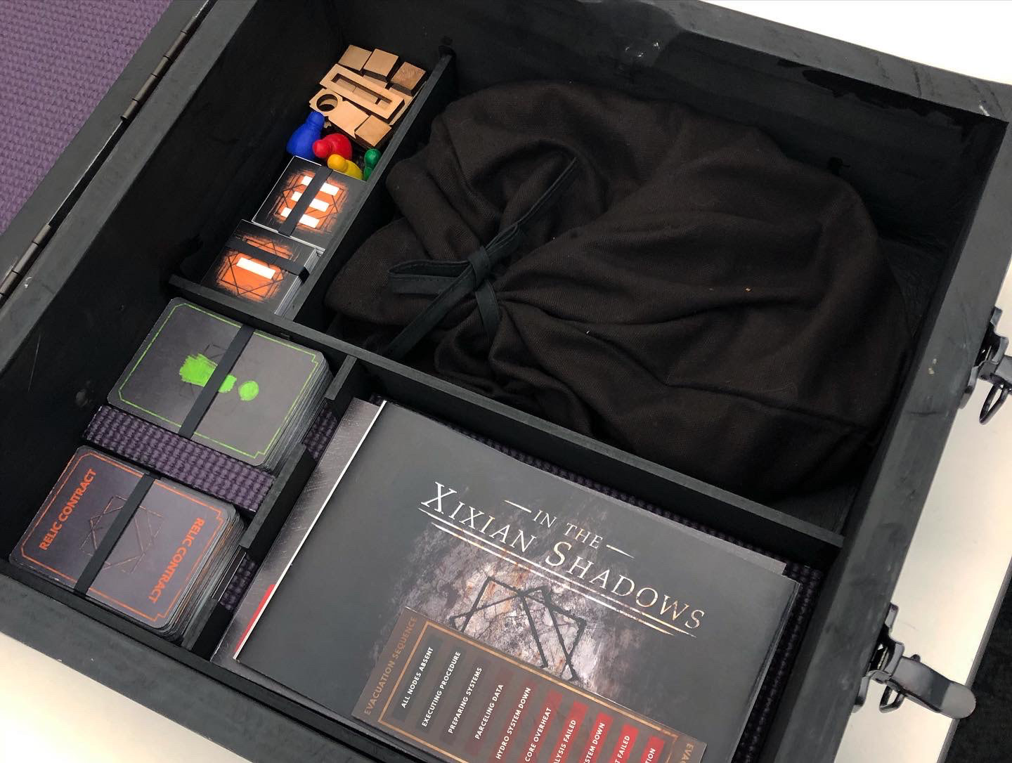 View inside the game box