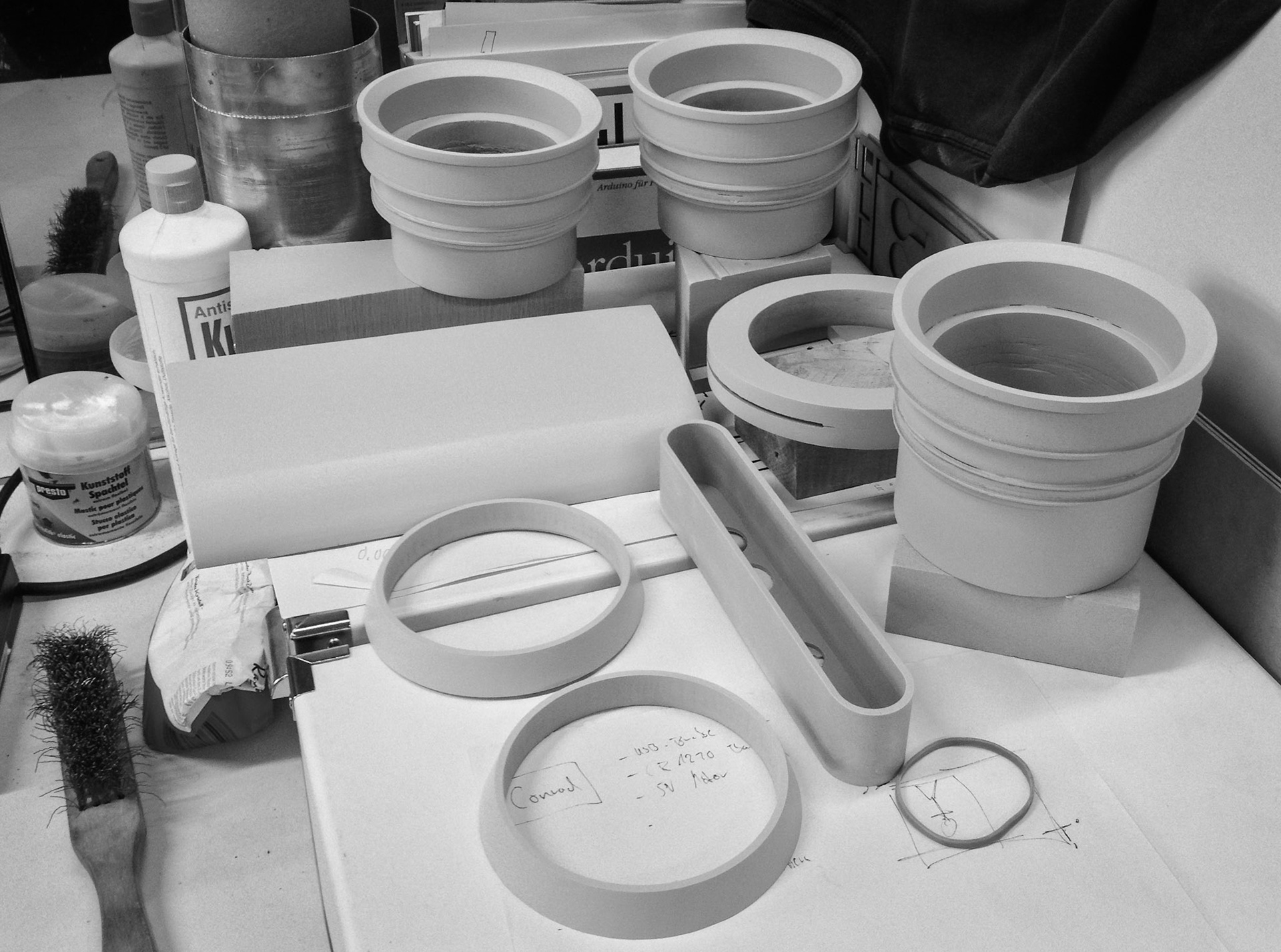 Custom parts in the process of painting