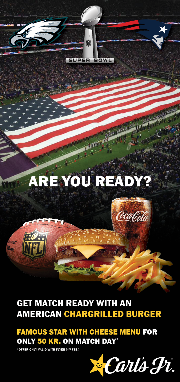 Carl's Jr. Flyer for Super Bowl