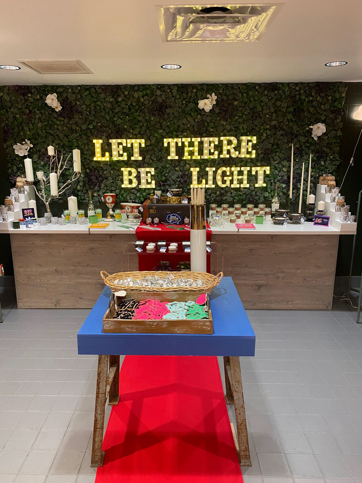 fun varsity letter stickers and tons and tons of votives