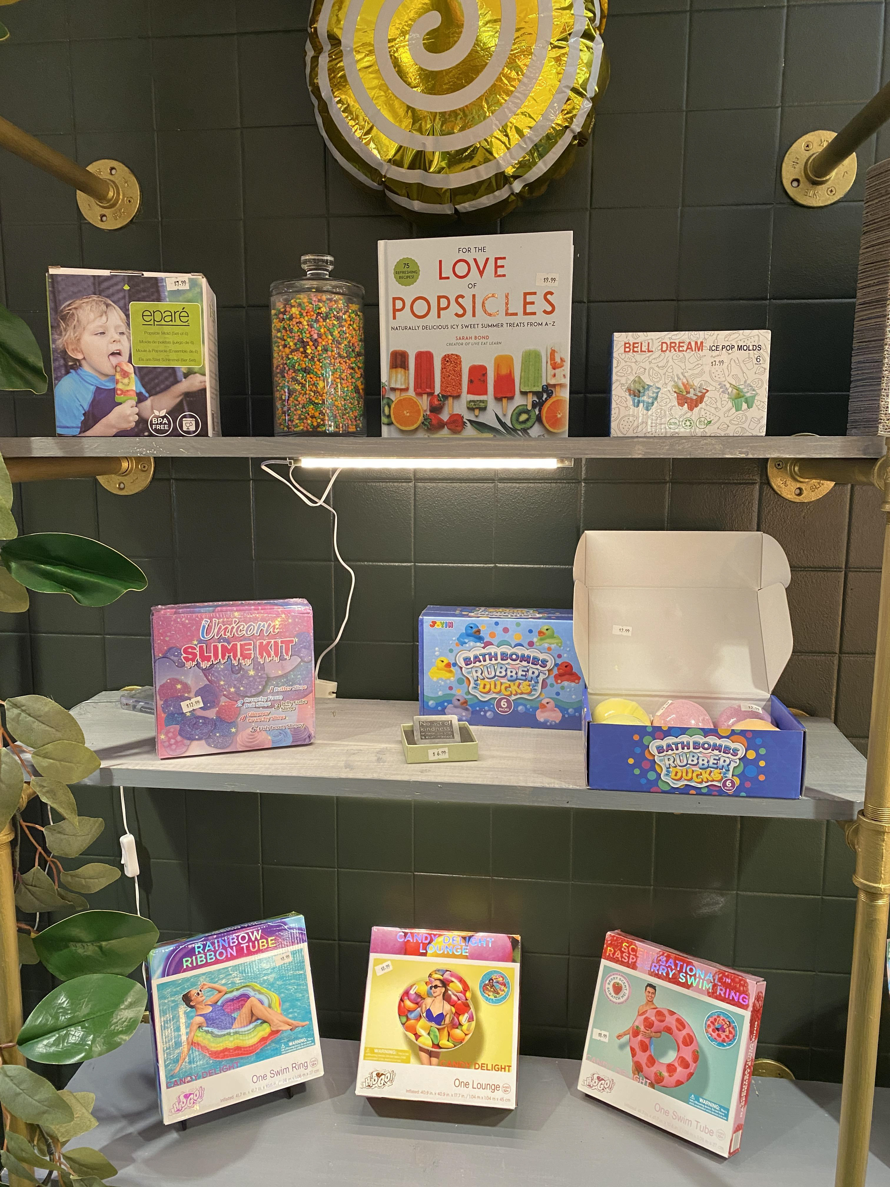 popsicles, inflatable pool rafts, and more