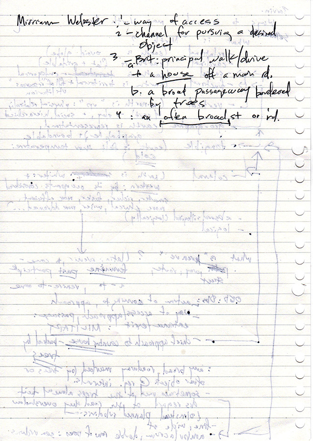 Flip side of notes on definitions of "avenue."