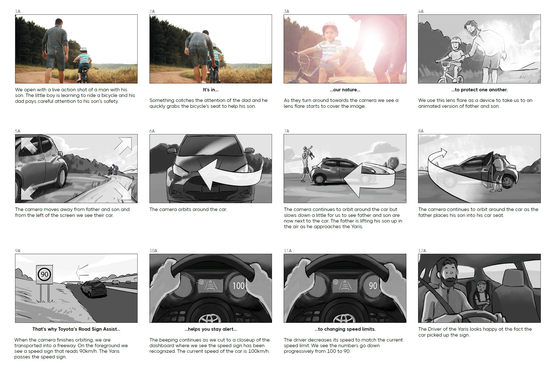 Toyota Safety Sense - Cruise Control Storyboard Sample