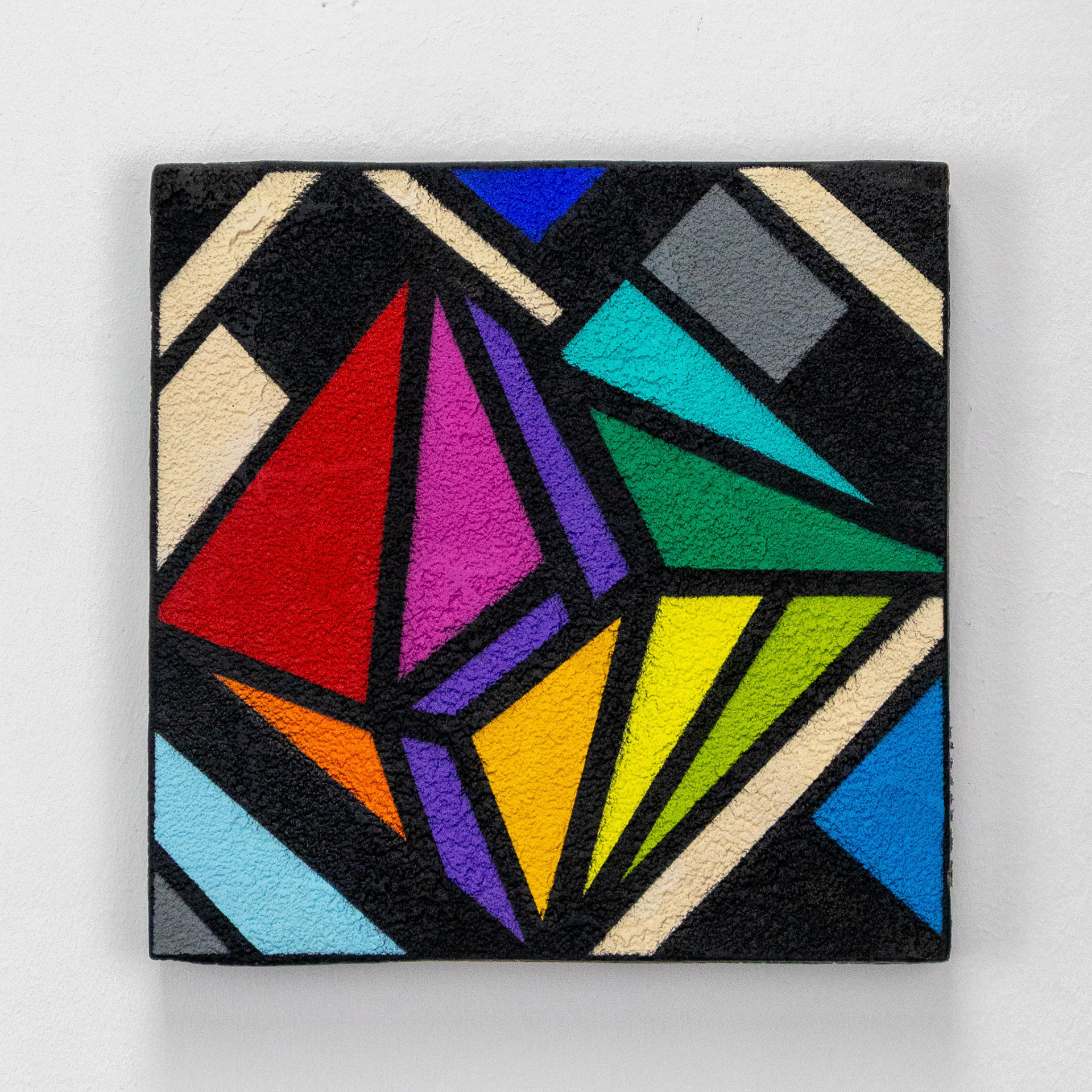 “Oru cœur 3” Stoul 20x20x3cm Peinture acrylique et enduit pierre sur bois 2025