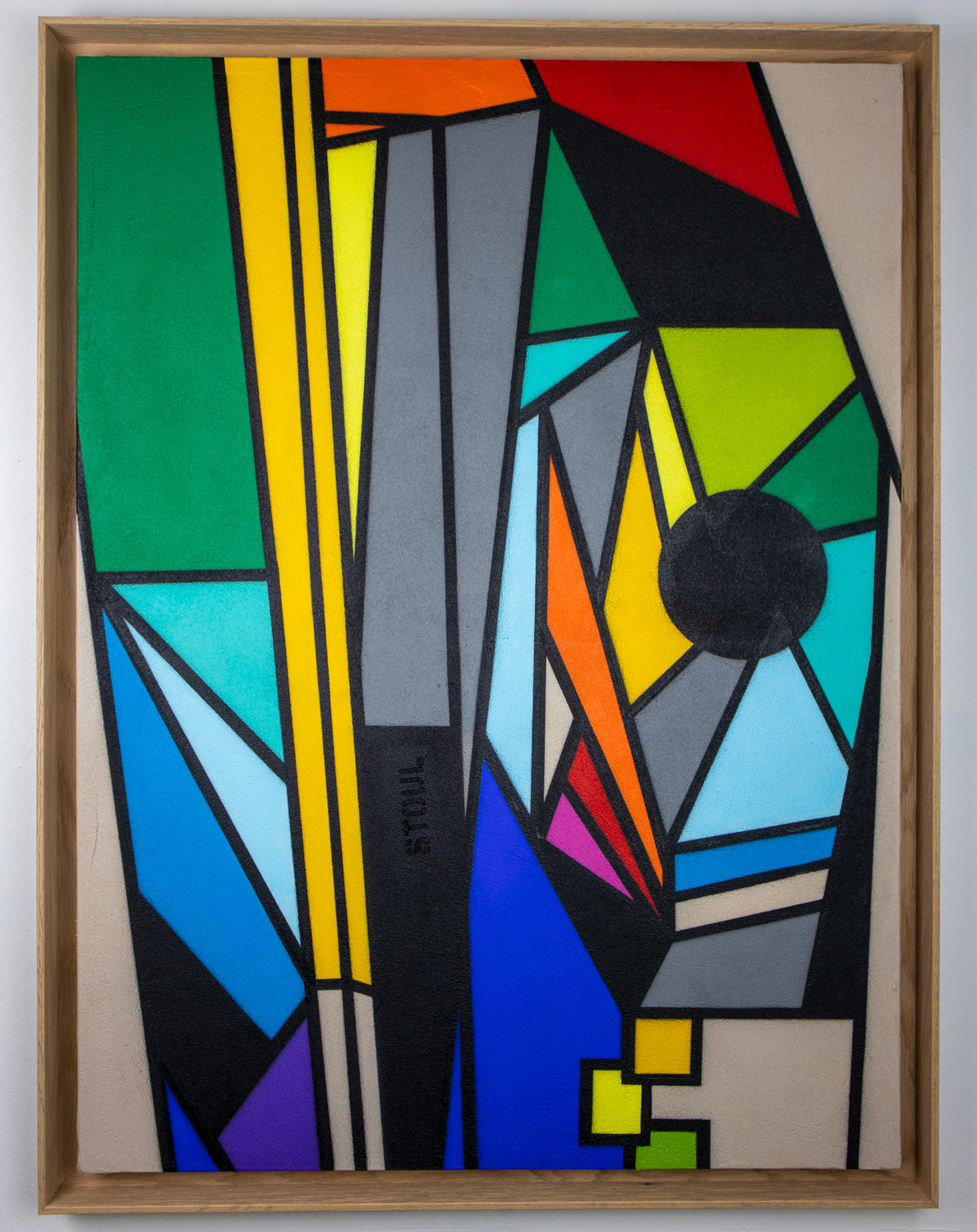 "L'OEil de Daviel - rue Daviel Paris 13e" 2022 Peinture acrylique et enduit pierre sur toile - Caisse américaine en chêne - 81x60 cm