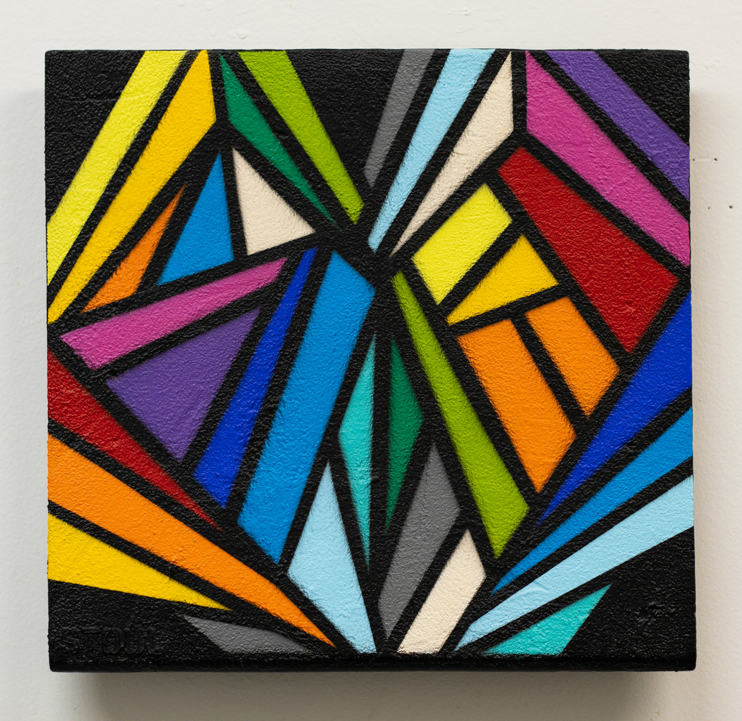 "ORU COEUR" 2022 Peinture acrylique et enduit pierre sur bois - Caisse américaine - 30x31cm