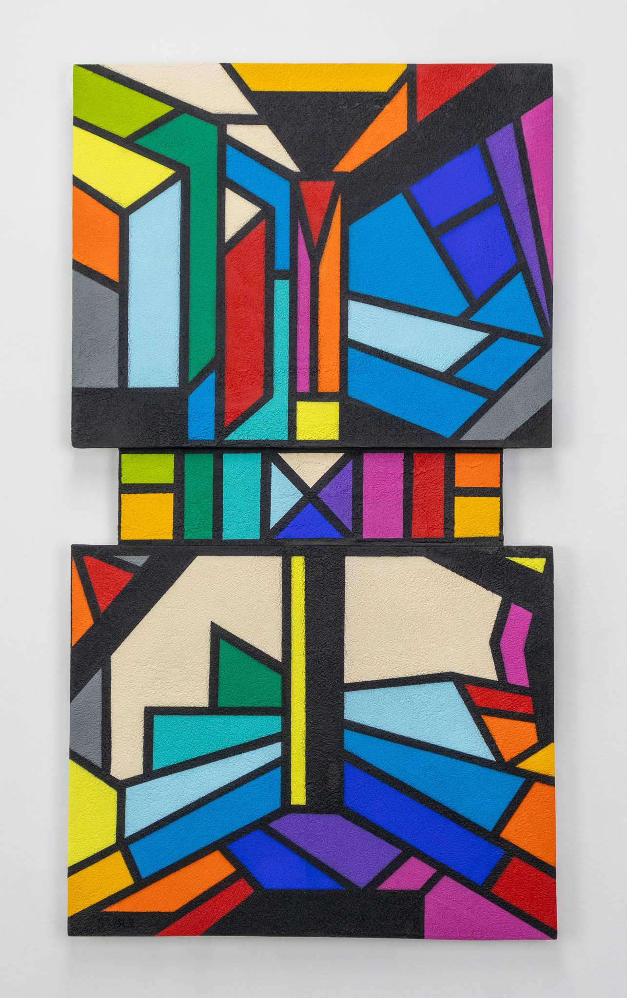 “Oru clepsydre” Stoul 90x60x4cm Peinture acrylique et enduit pierre sur bois 2025