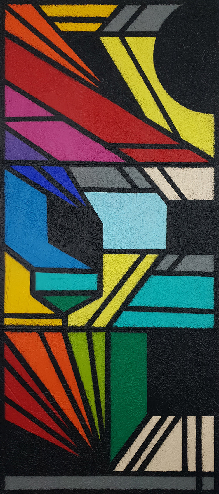 ORU SWITCH IV" 2020 Acrylique et pierre sur aluminium 120x40 cm