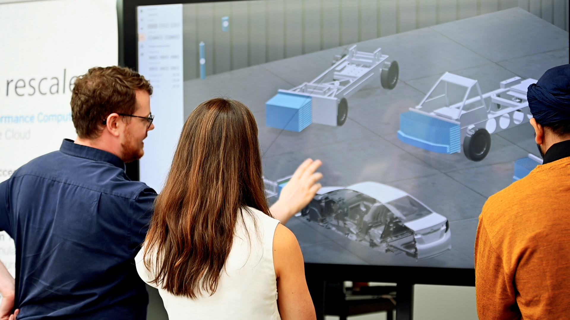 touchscreen virtual garage demo shown at the Oasys LS-DYNA 2024 conference in Birmingham