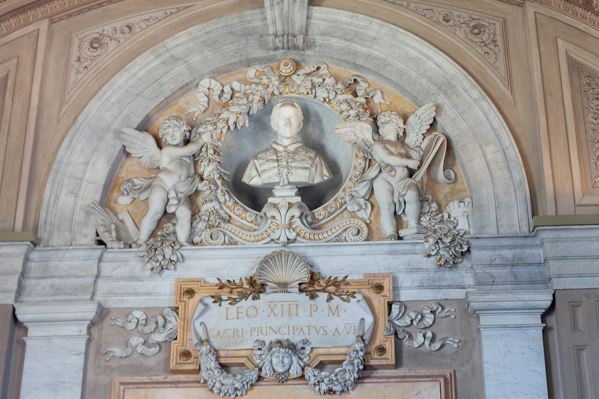 Monumental doorway, Pope Leo XIII, Vatican Museum