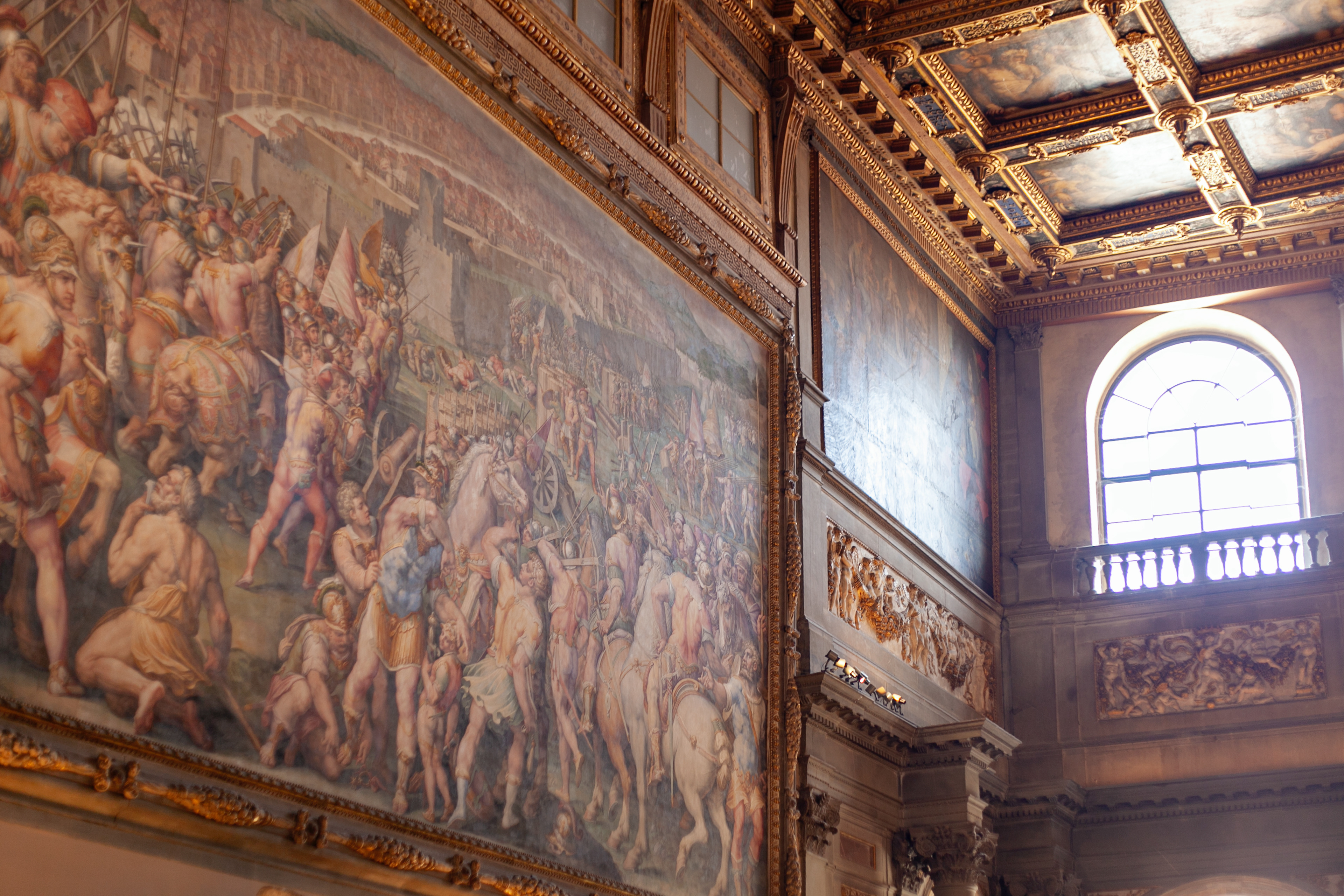 Hall of the Five Hundred, frescos painted by Giorgio Vasari