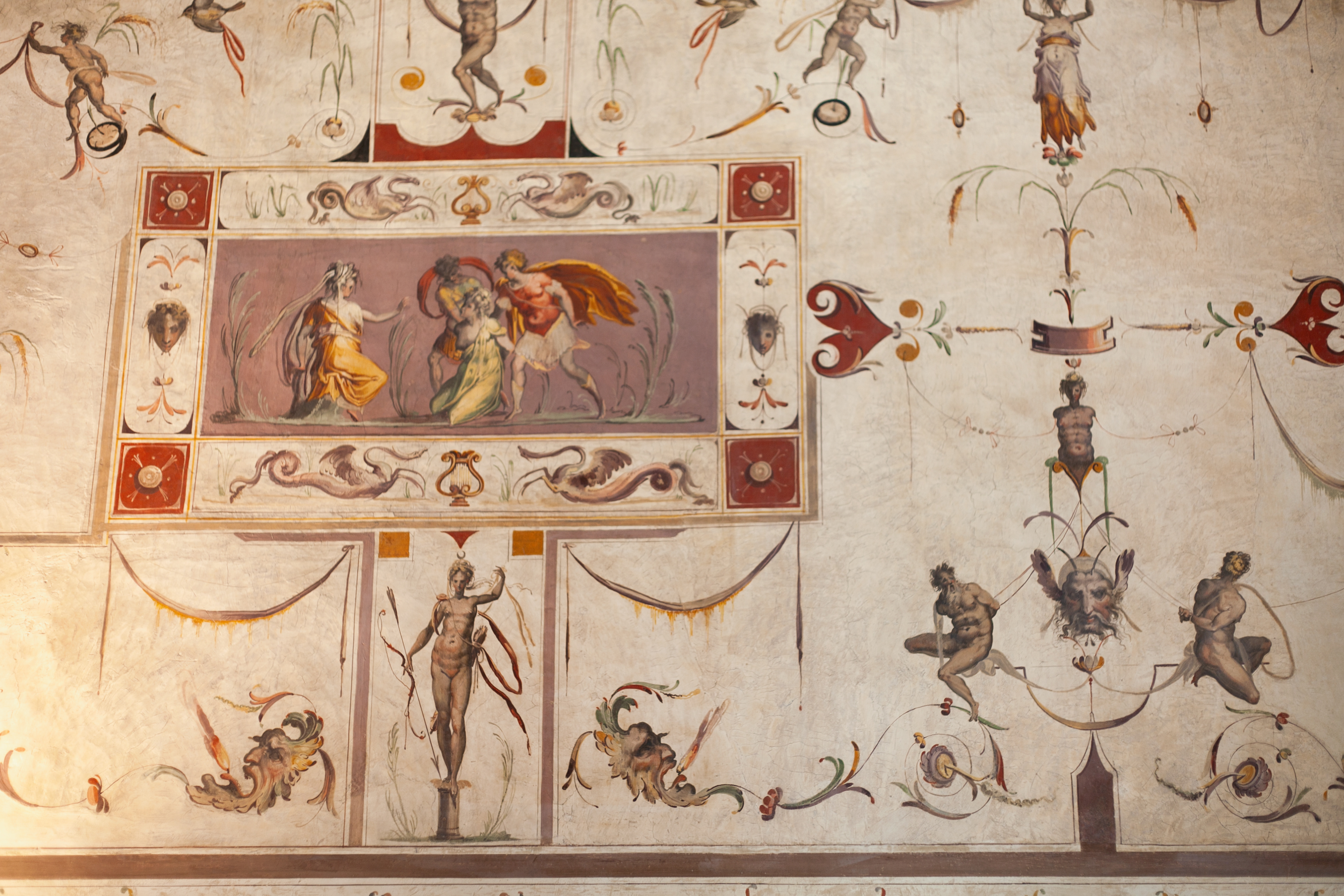 Renaissance grotesque style fresco