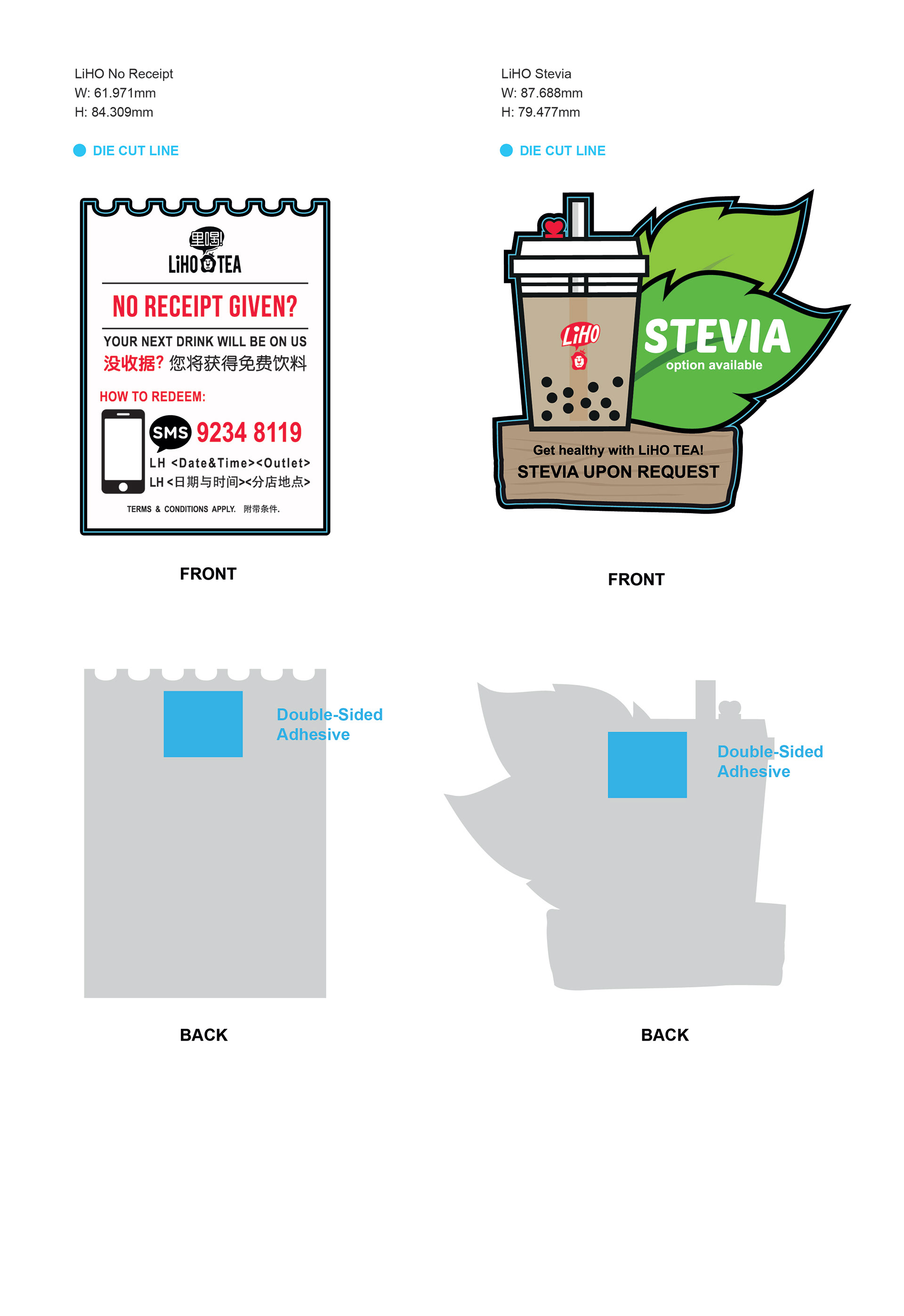 Diecut wobbler to be placed at cashier