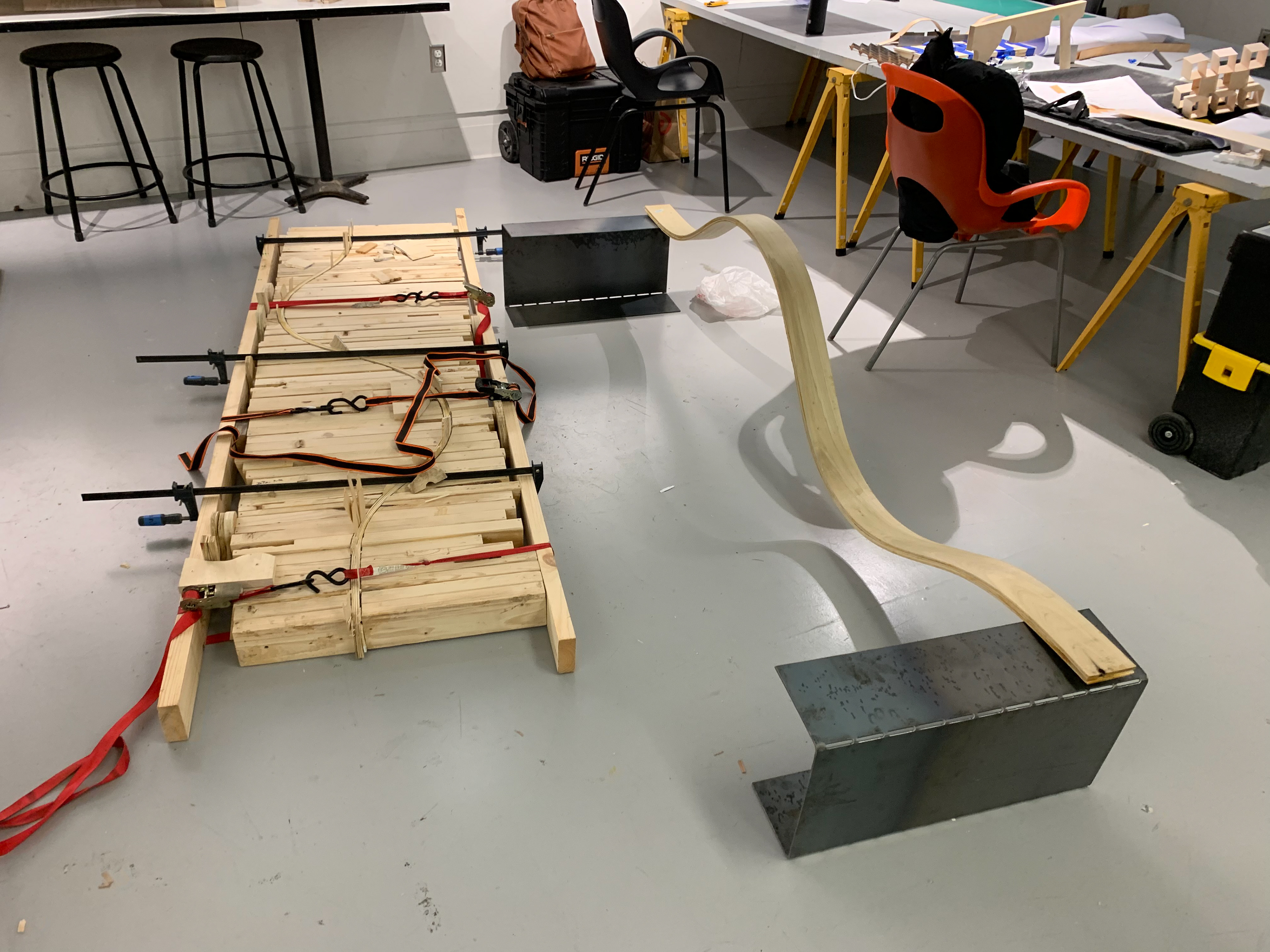 Prototype thickness for 1 bench module (3 strip layers)