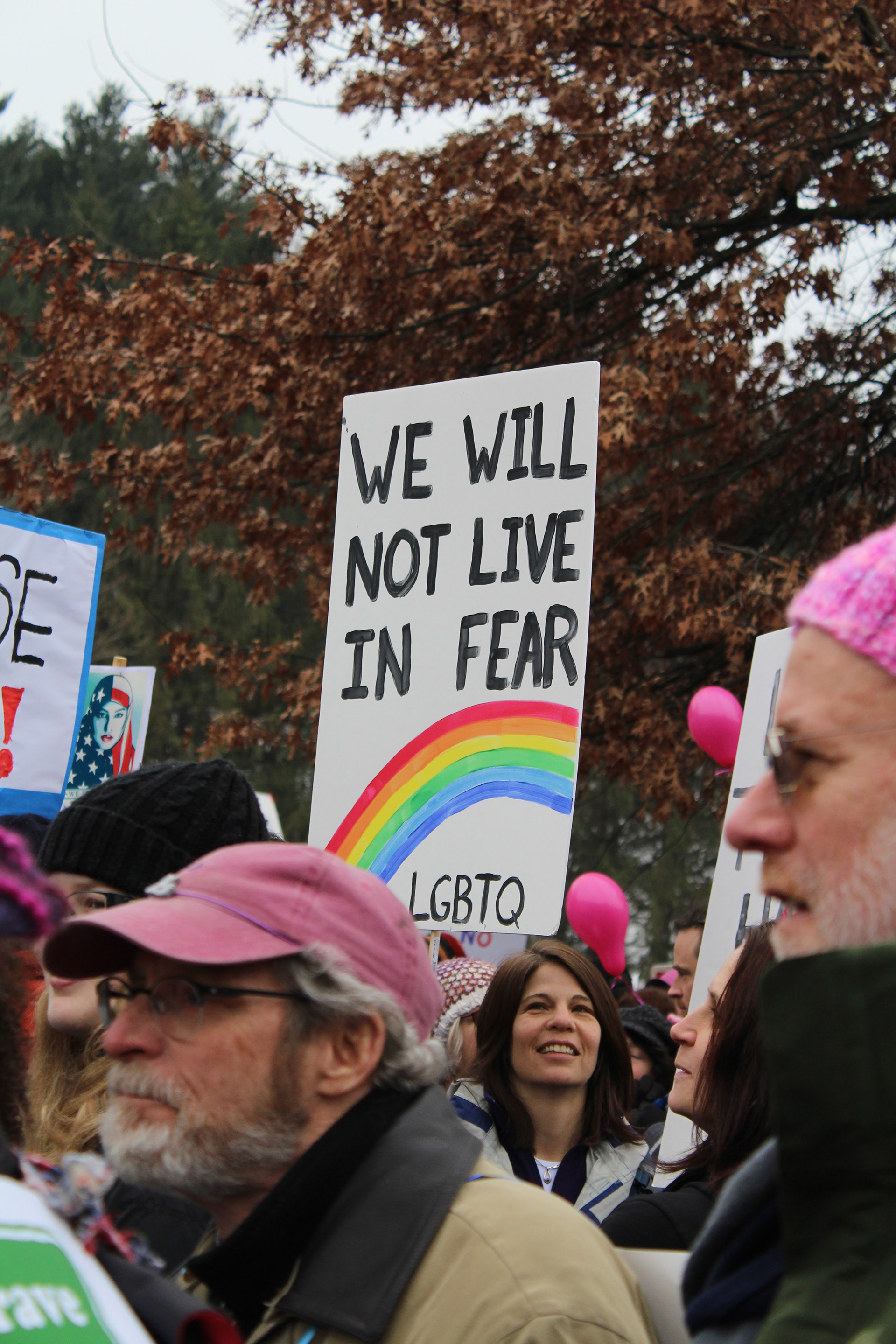 Signs decorated the crowds at the Women's March in Montpelier, Vt. on January 21, 2017. (Lia Chien)
