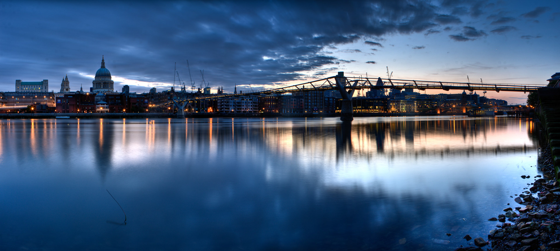 St. Paul's Cathedral & The Millennium Bridge At Sunrise