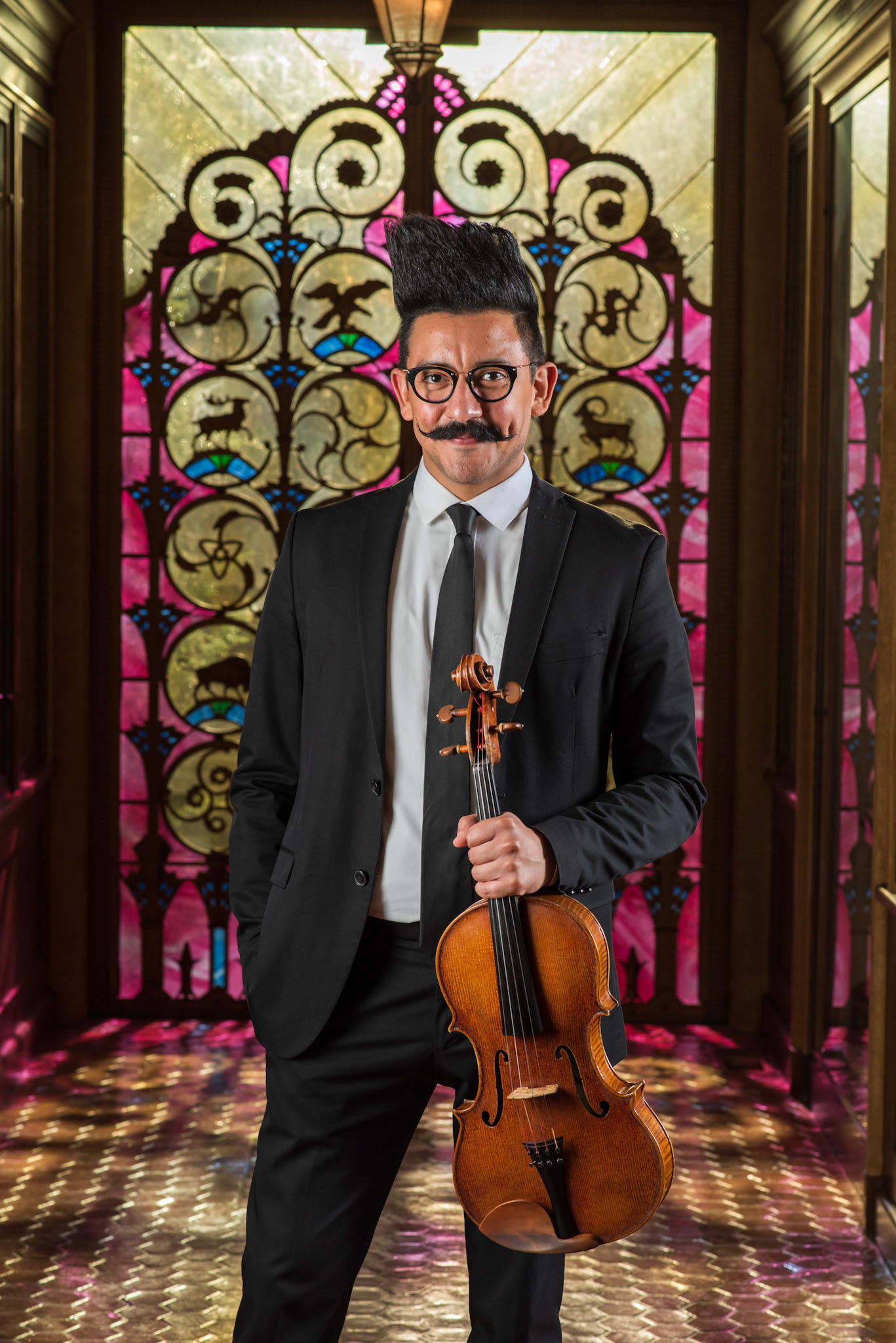 Thalea String Quartet, the 2019–20 Ernst Stiefel String Quartet-in-Residence, pose in the  Rosen House at Caramoor in Katonah, New York on November 18, 2019. (photo by Gabe Palacio)