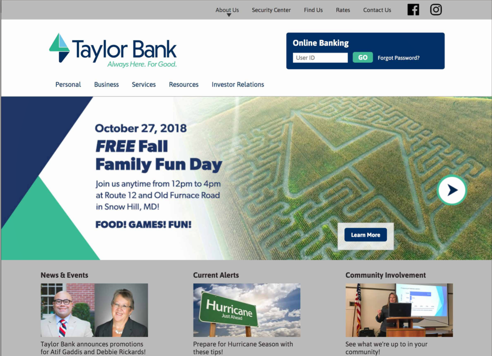 Brand Launch Corn Maze Logo Home Page Banner