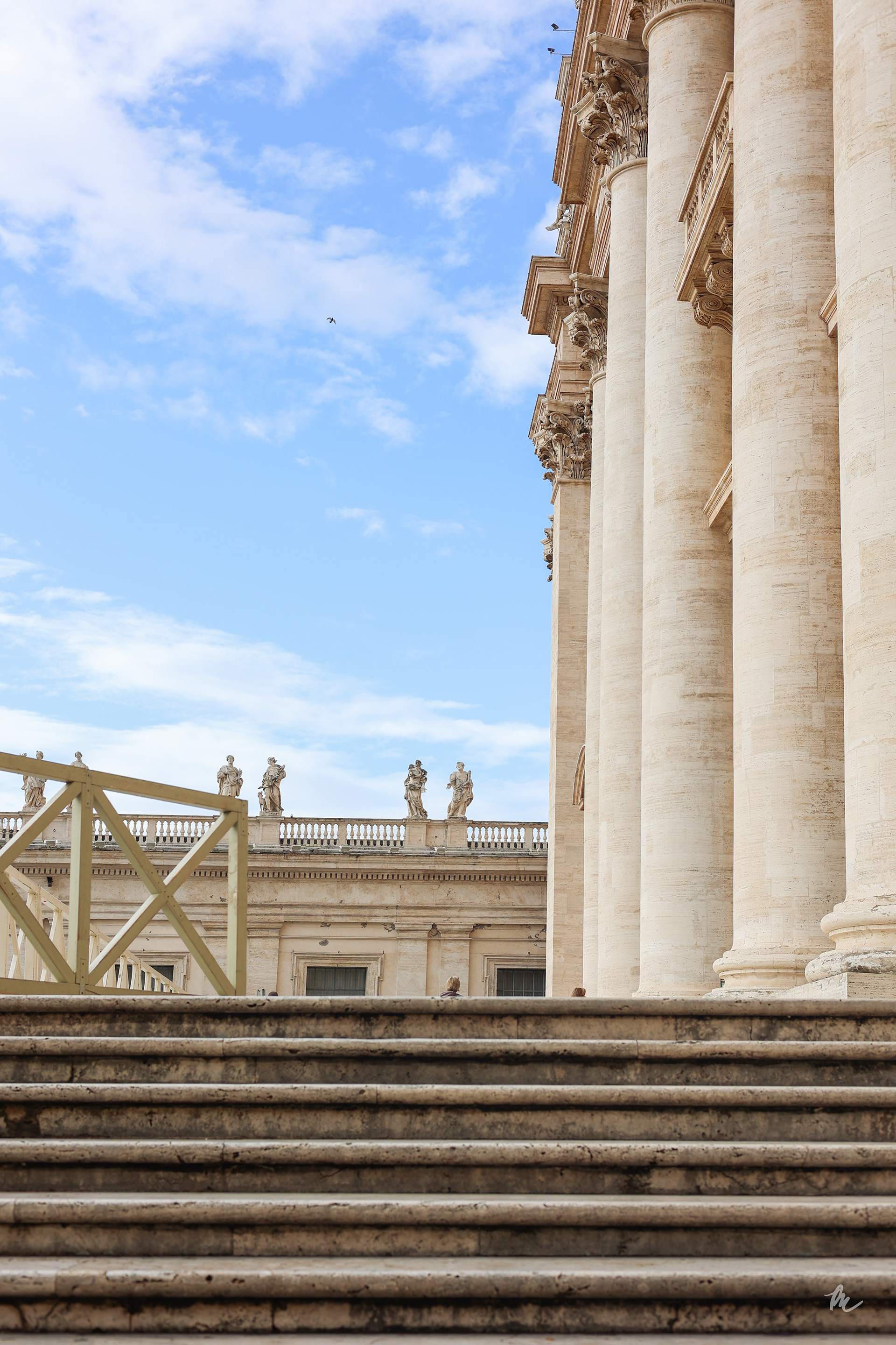 Steps leading up the the Basilica