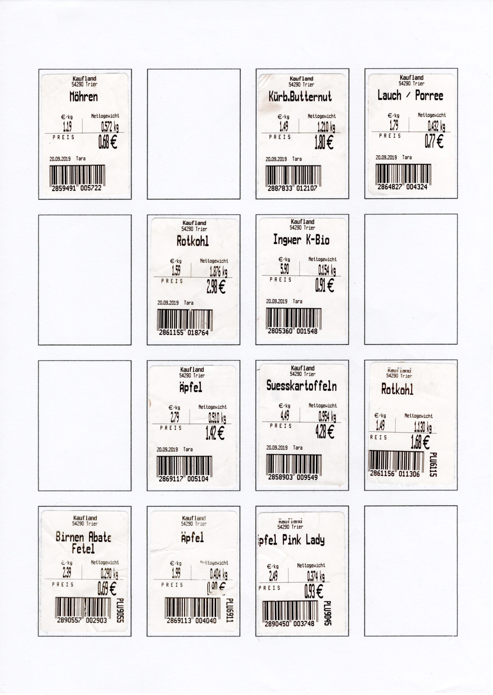 STICKER ALBUM 2.0.1, 2019, 29,7 × 21 cm, Paper, Reused Fruit and Vegetables Kaufland Stickers