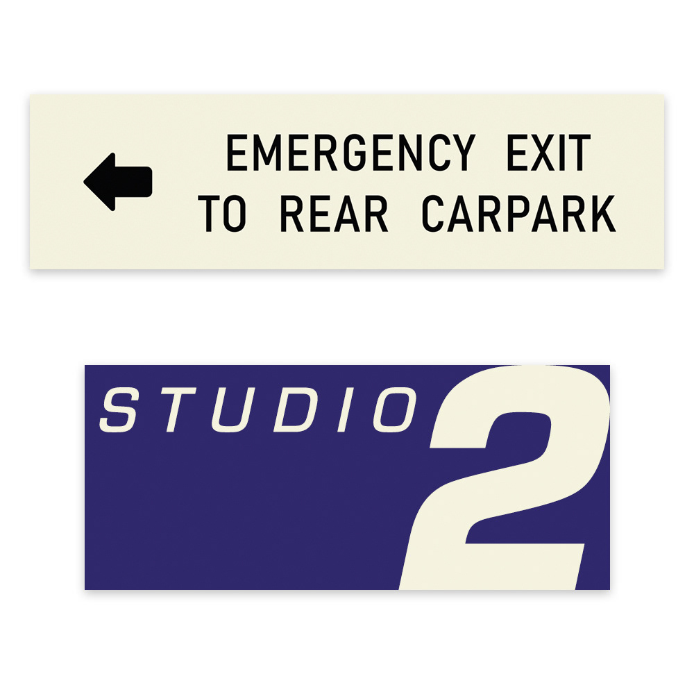 1980s TV studio sign designs