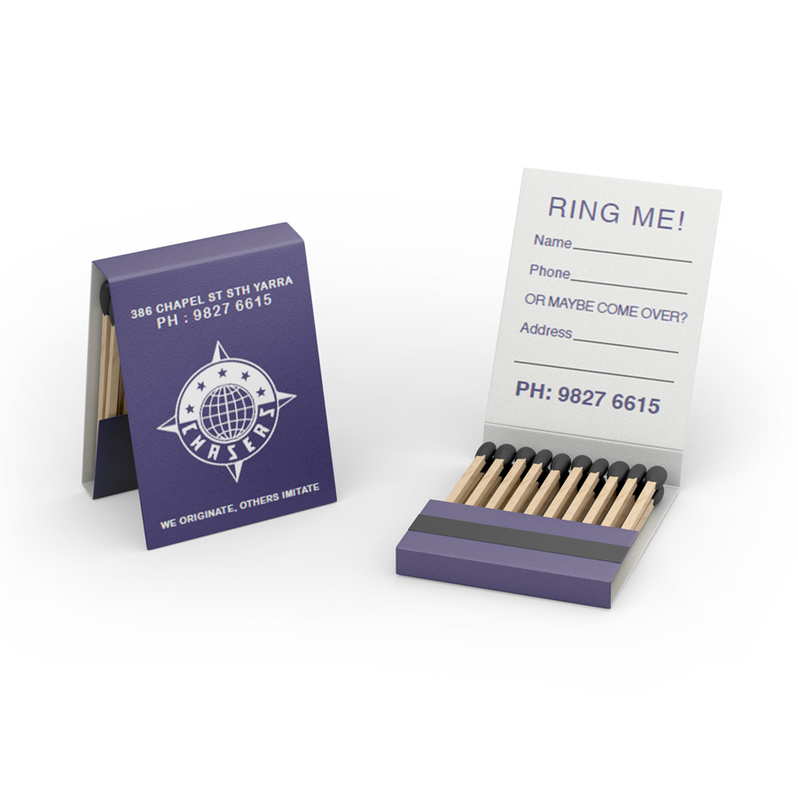 Recreation of retro Chasers nightclub matches