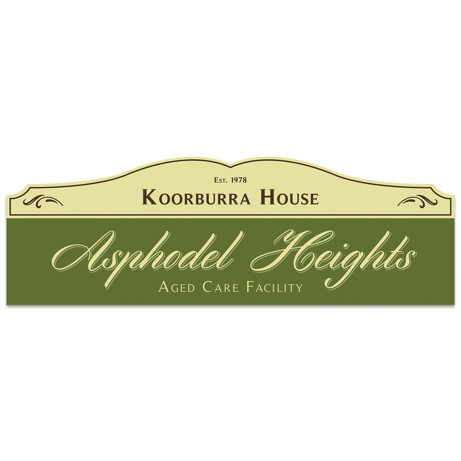 Aged care home sign design, Crazy Fun Park