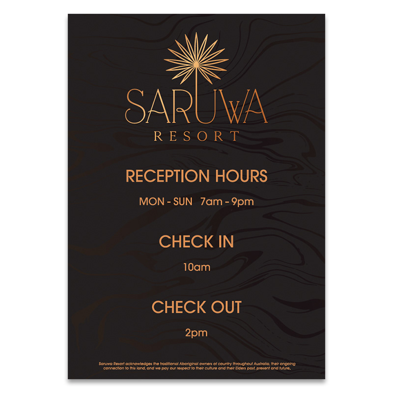 Sign design (including logo design) for luxury resort