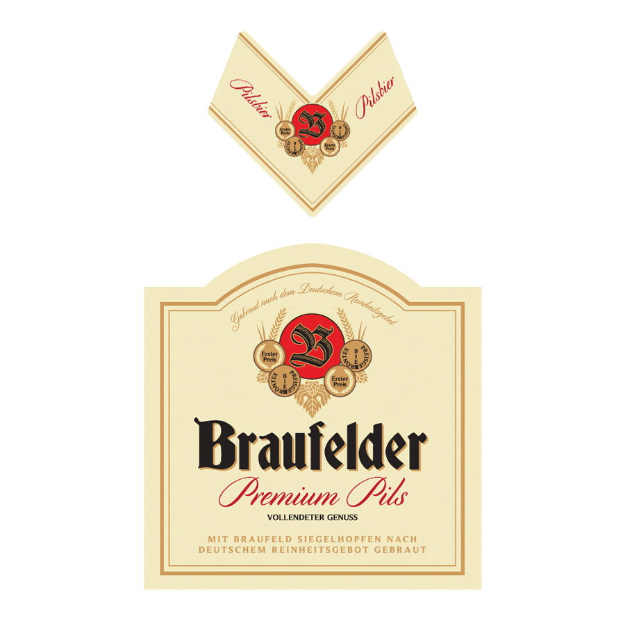 1980s era German beer bottle label design including neck collar for The Newsreader S3