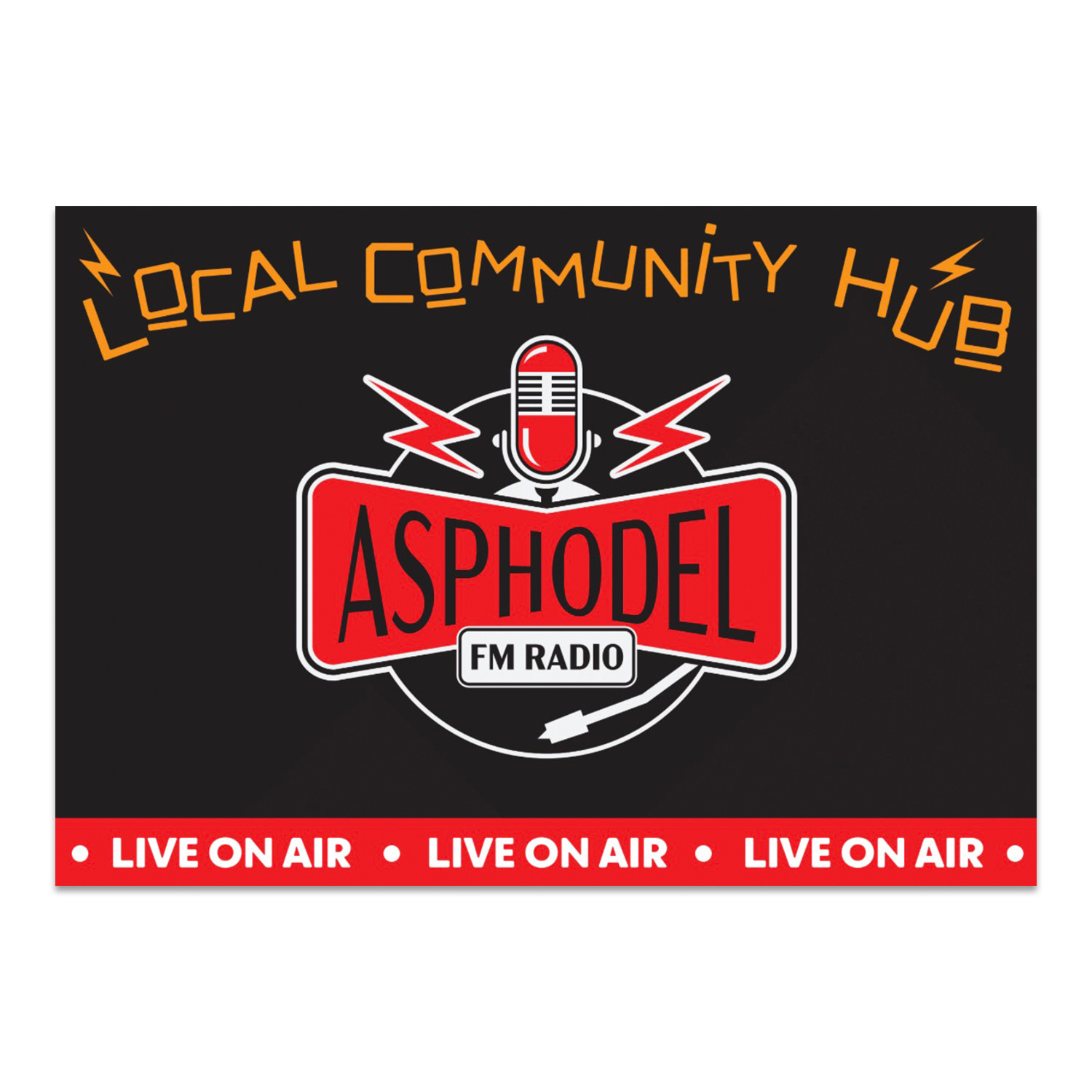 Radio station background sign